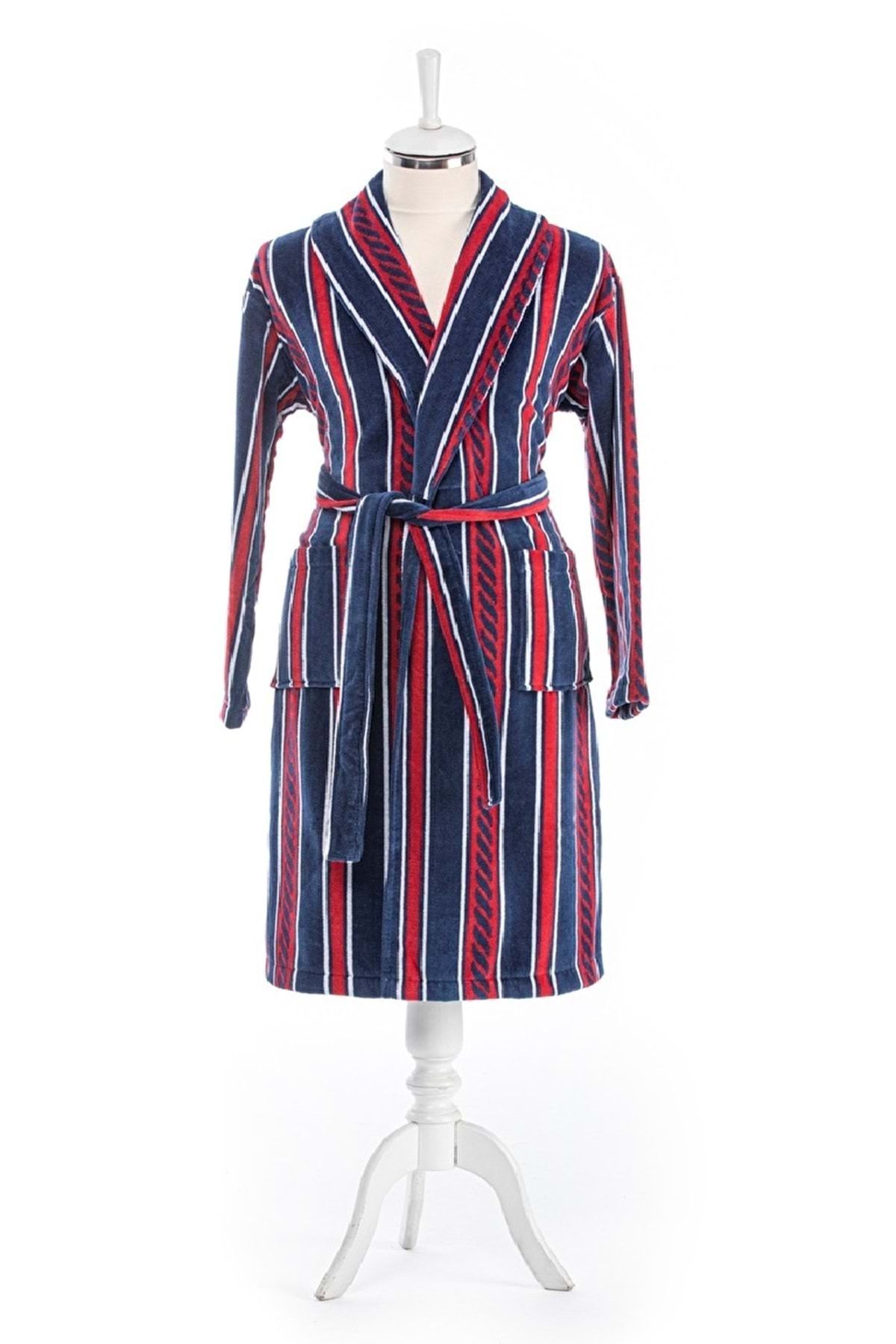 حوله تنپوش (روبدوشامبر) آبی مردانه و زنانه Bathyak Shalyaka Velvet Hawai Marin Navy Blue اندازه XXL Özdilek