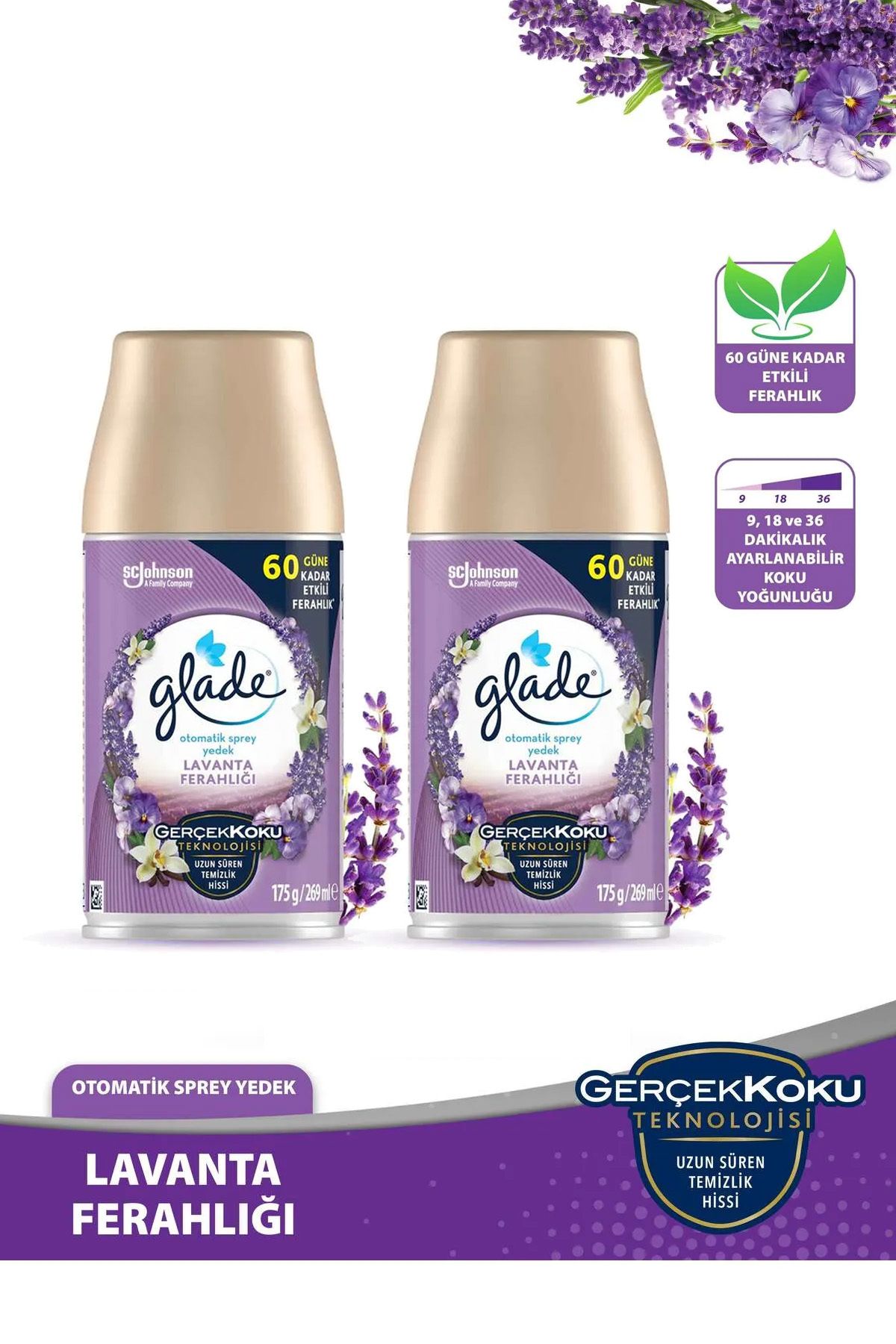 Glade Oda Kokusu Yedek Sprey Lavanta 2 x 269 ml./175gr.