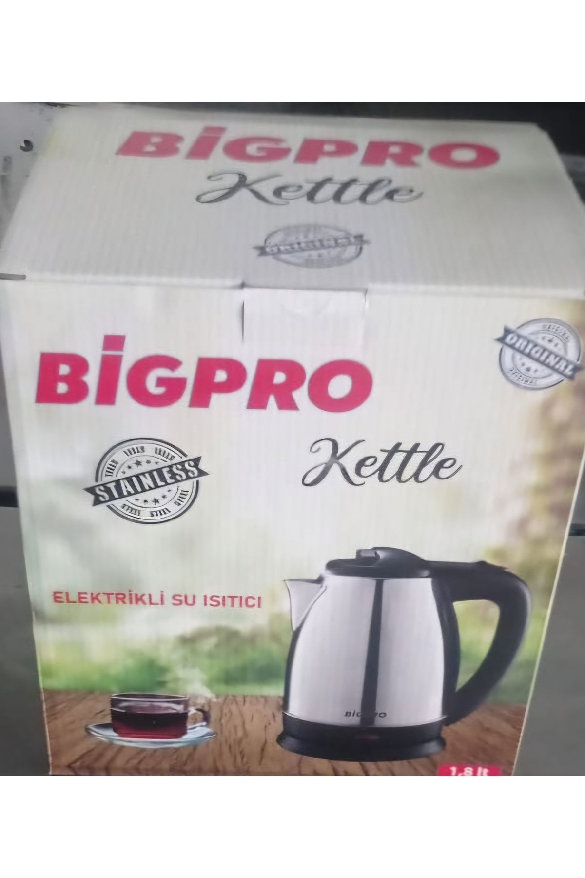 Bigpro Paslanmaz Çelik 1.8 L Çelik su ısıtıcı