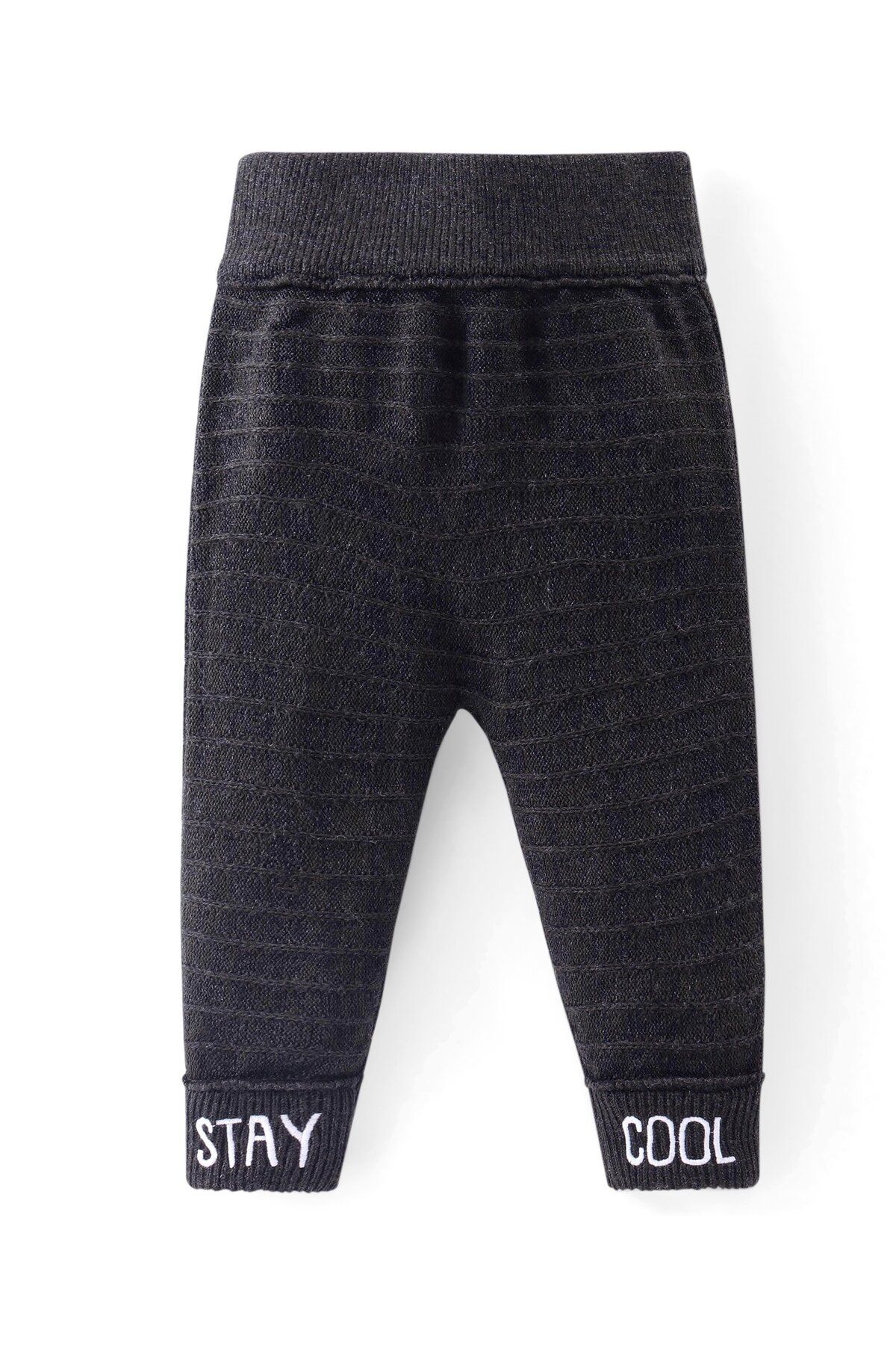 Babyhug-Babyhug Full Length Fleece & Woollen Pant with Text Print Solid Colour - Grey 1