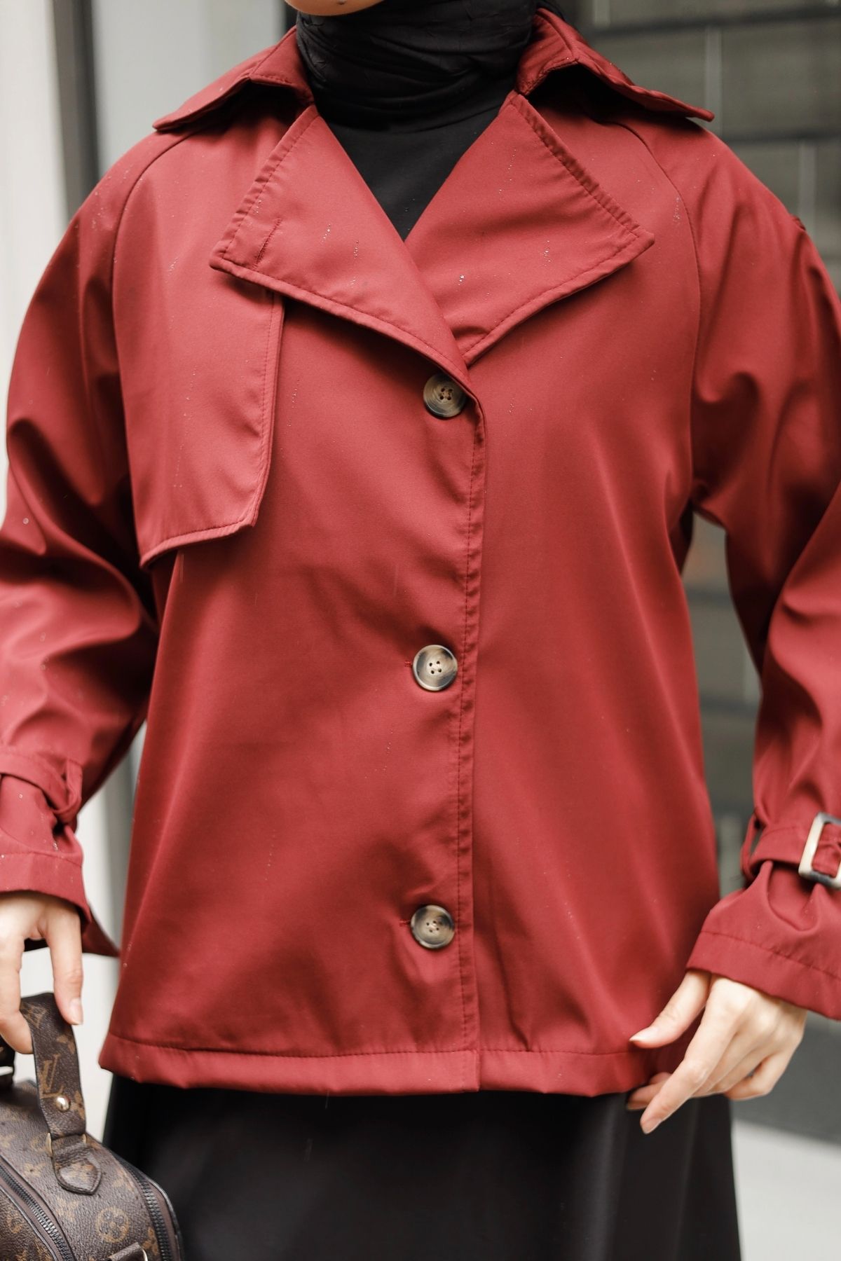 Gizce-Elçin Red Trench Coat 4