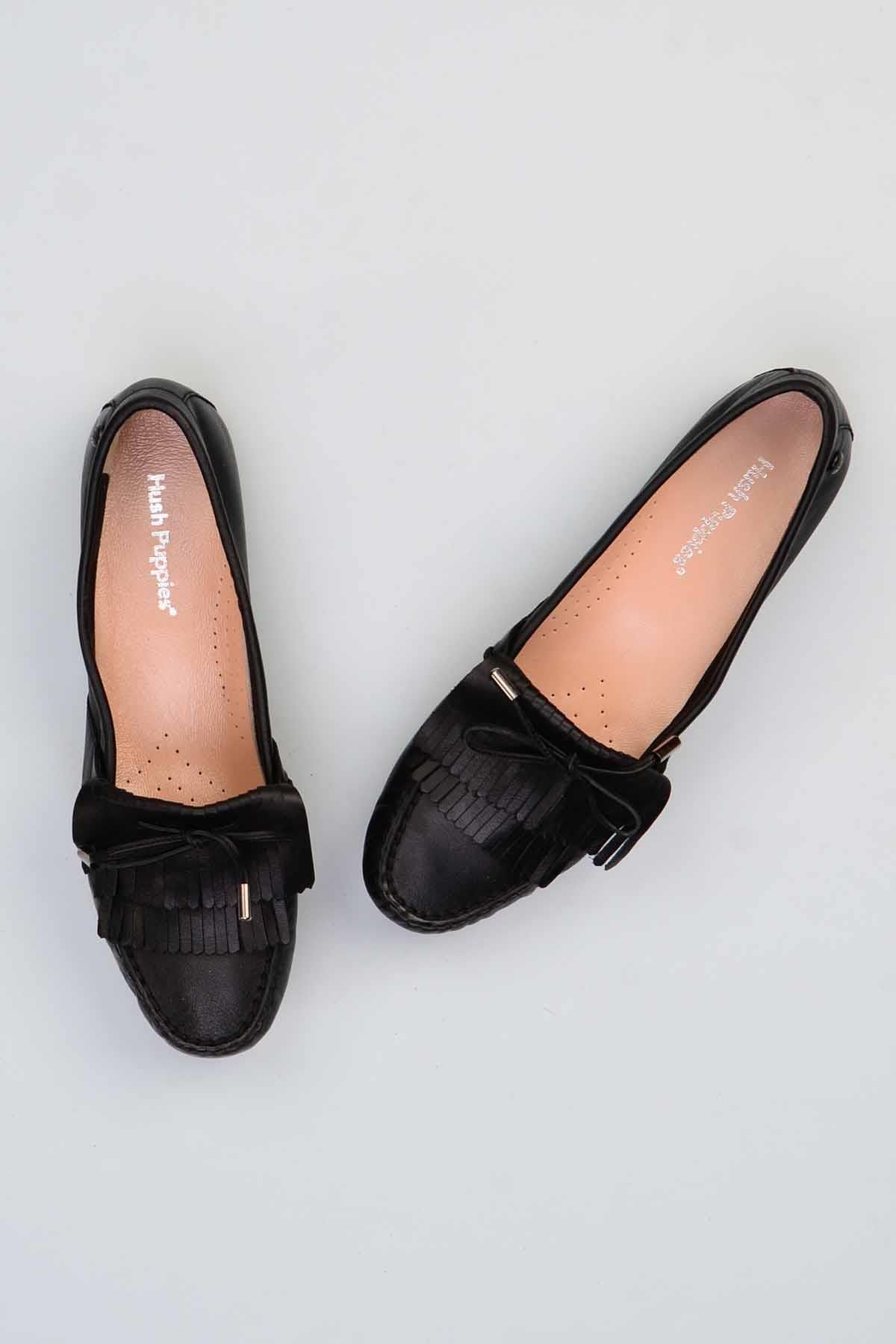 Hush Puppies-Negru Hakiki Deri Kadın Loafer Ayakkabı F0897172603 1