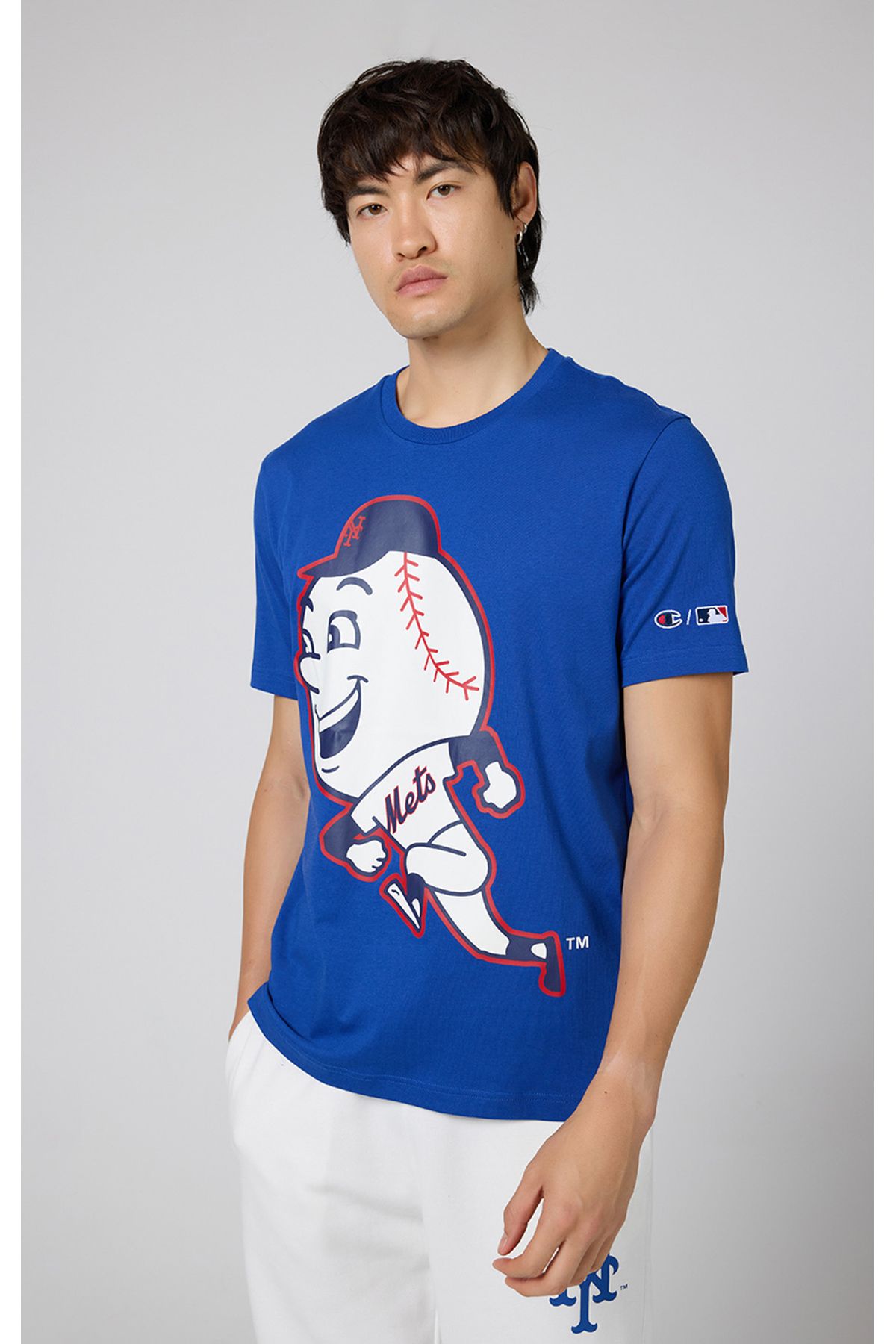 تی شرت آبی مردانه خدمه MLB اورجینال Champion