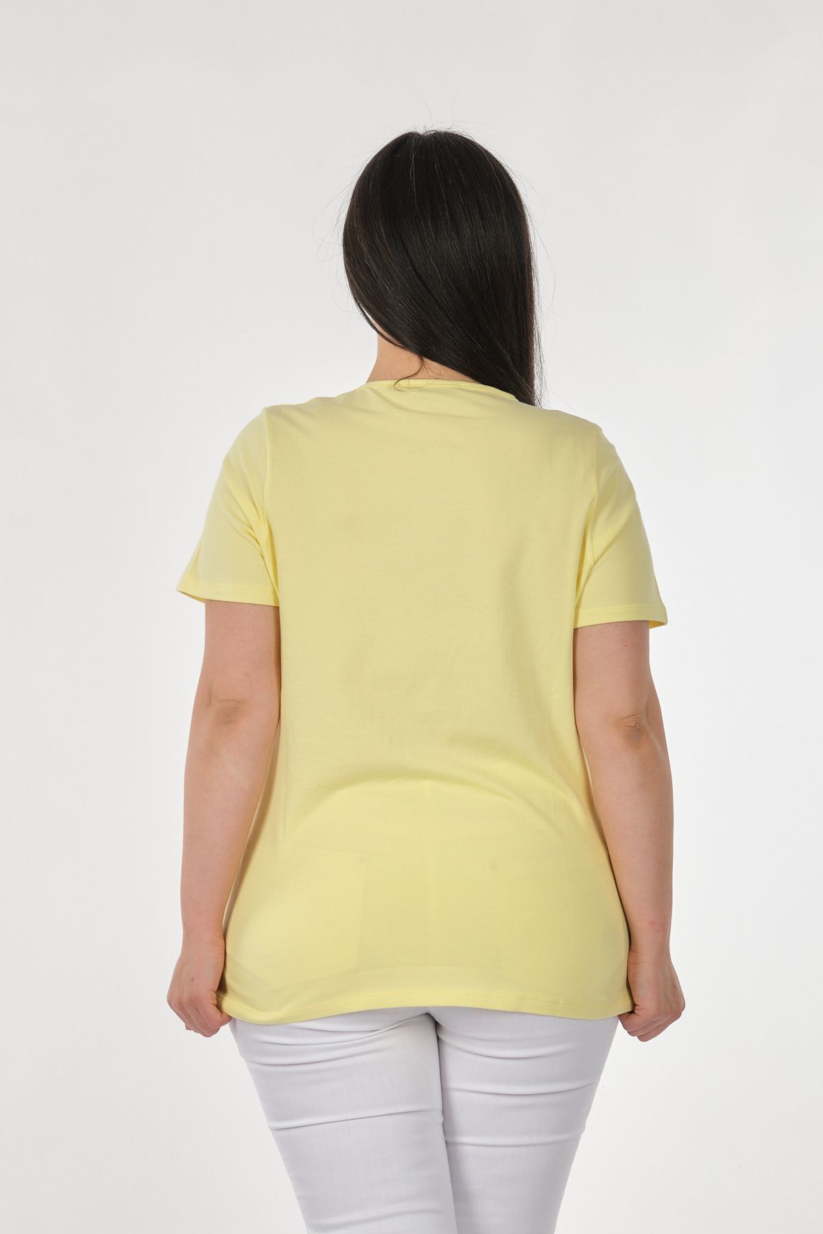Vedi--Bb Oversize Short Sleeve Minimalist Women's Blouse - Casual 4