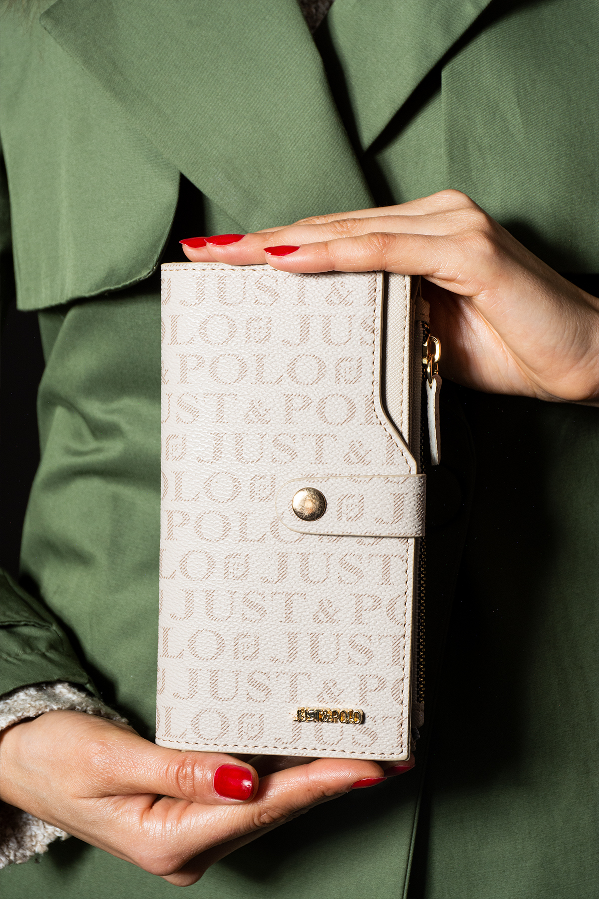 Stone Color Women Wallet 20 Pieces Card Compartment