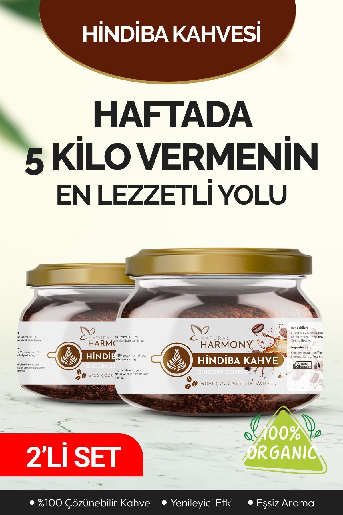 Natural Harmony Detox Fit Coffe Ve Kilo Vermeye Yardımcı Içimi Kolay Diyet Kahve 2 Li Set