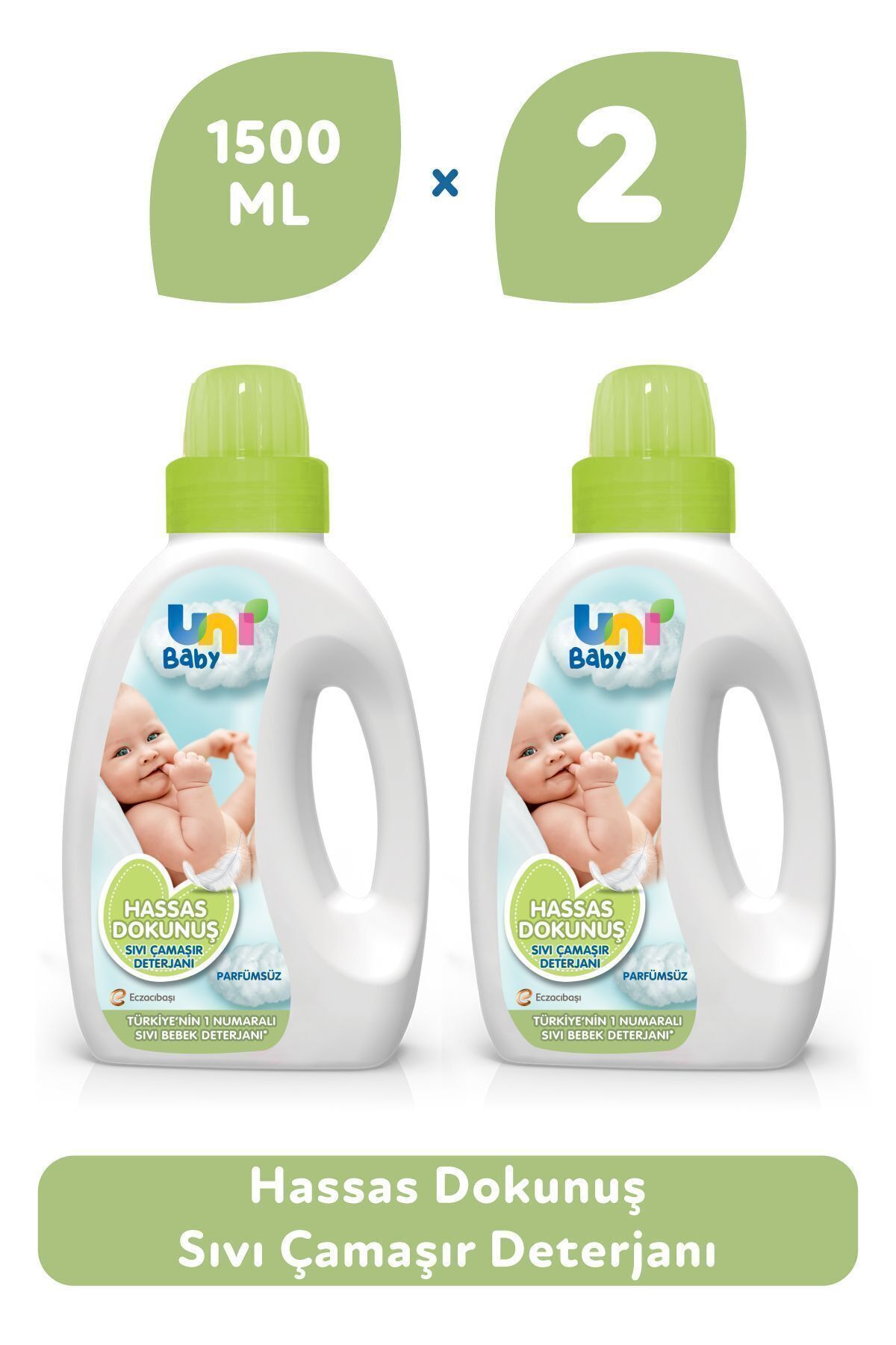 Uni Baby Hassas Dokunuş Sıvı Çamaşır Deterjanı 1500 ml 2'li Set