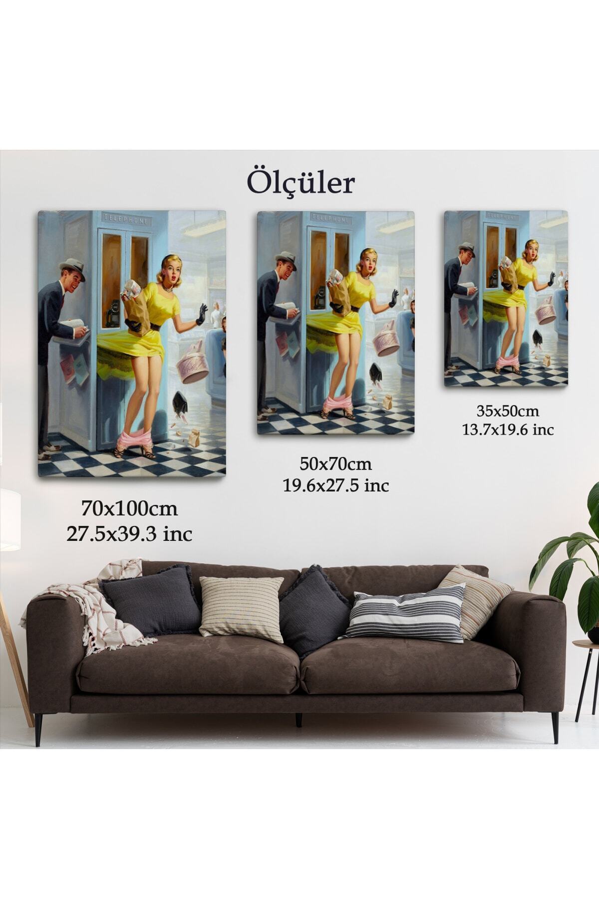 Pin Up Girl Kanvas Duvar Tablo görsel 5