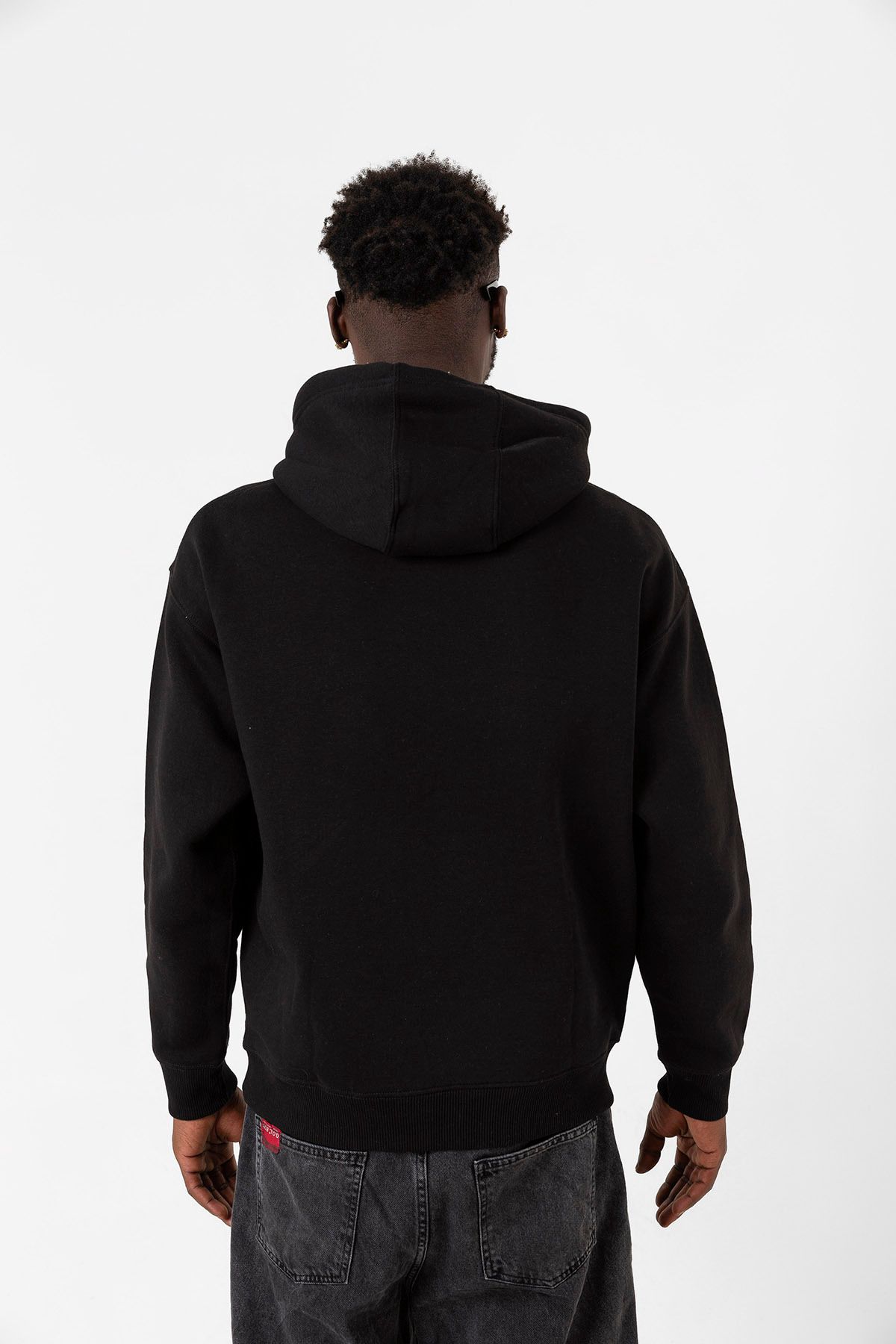 Tshirthane-Men's Black Hooded Essential Sweatshirt - Happy New Year 2025 4