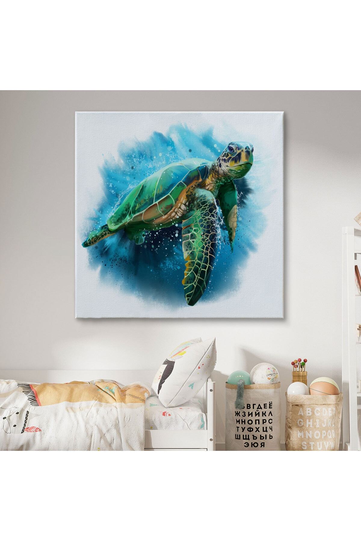 Caretta Caretta Dekoratif Kanvas Tablo görsel 7
