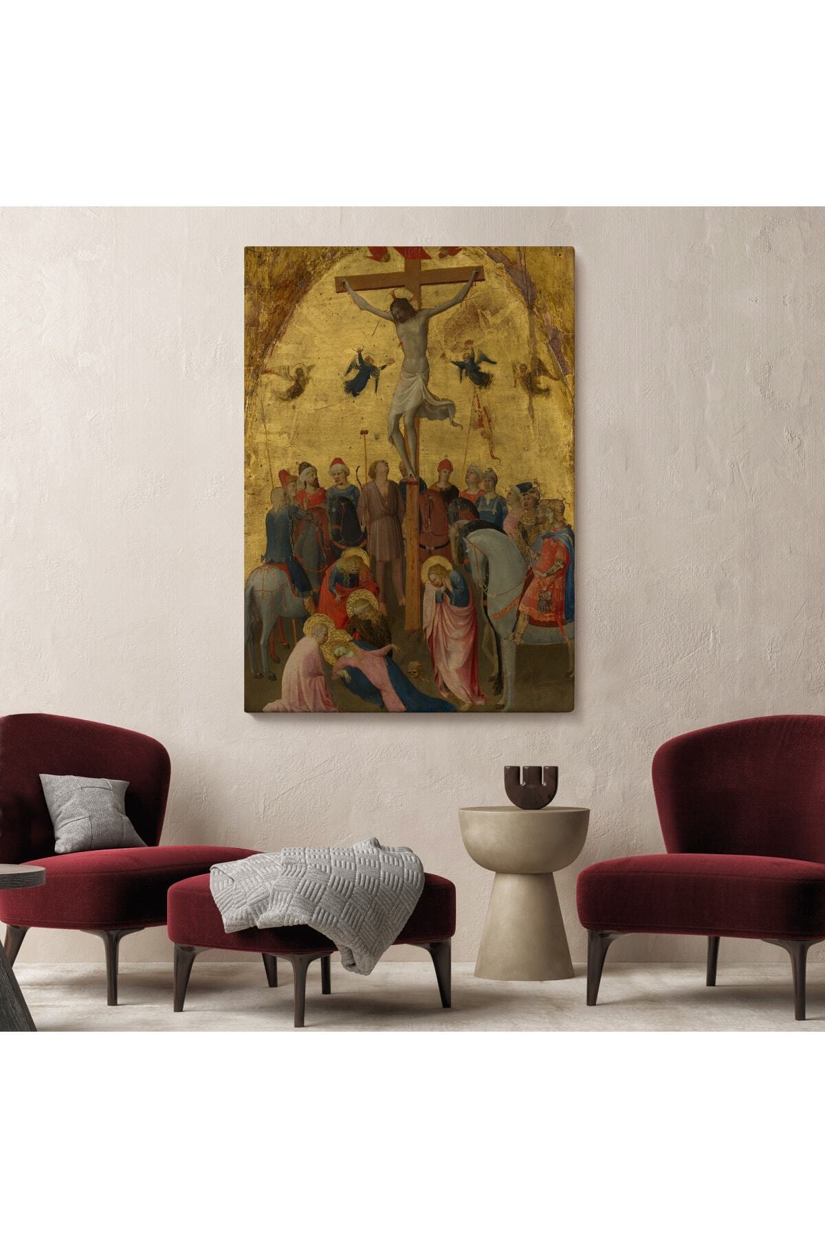 Fra Angelico Çarmıha Geriliş Kanvas Tablosu, Çaucifixion Jesus Christ görsel 2