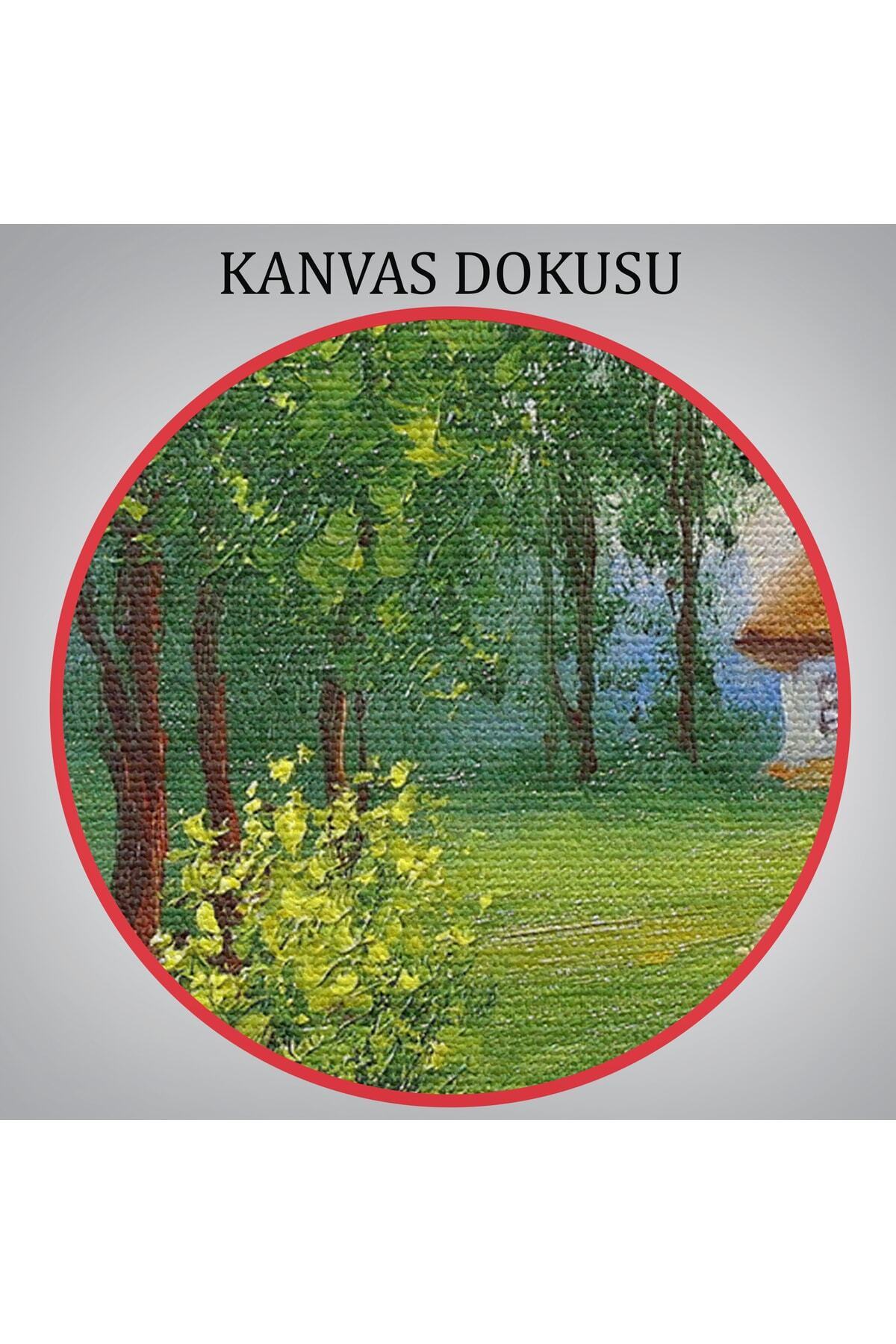 Akarsudan Su Dolduran Kadın Yağlıboya Görünüm Dekoratif Kanvas Duvar Tablosu görsel 7