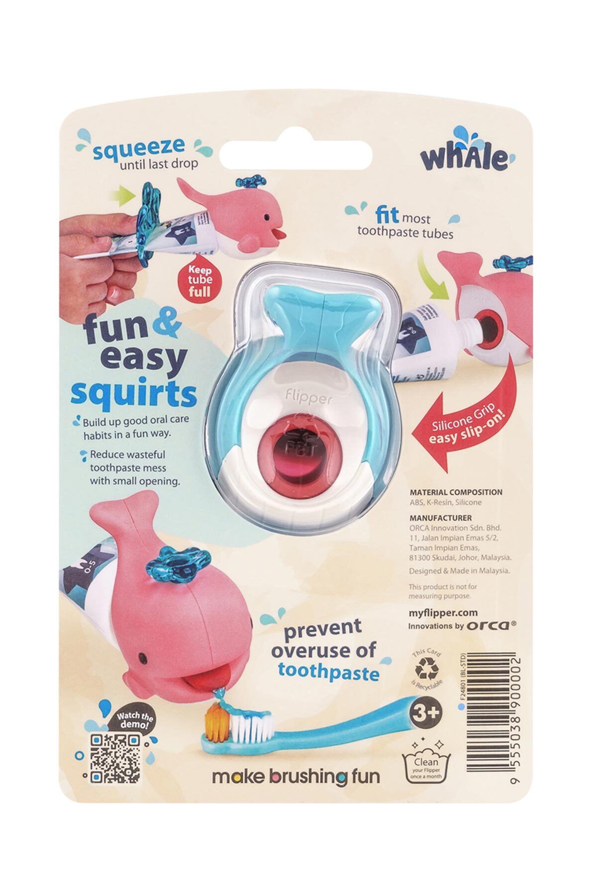 Flipper-Whale Blue Toothpaste Squeezer 4