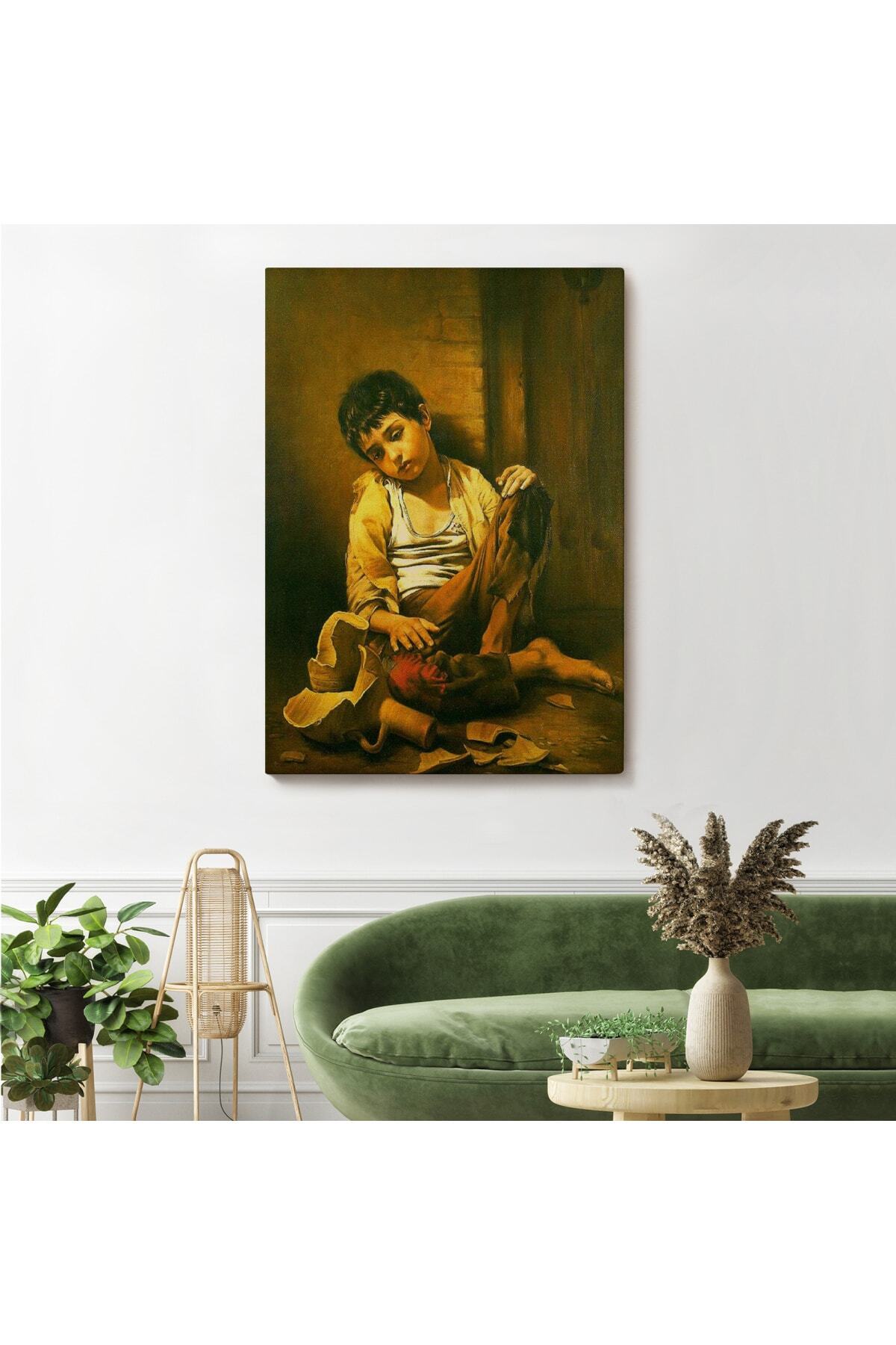Iranlı Ressam Morteza Kartouzıan Garip Çocuk Eseri Duvar Tablosu görsel 2