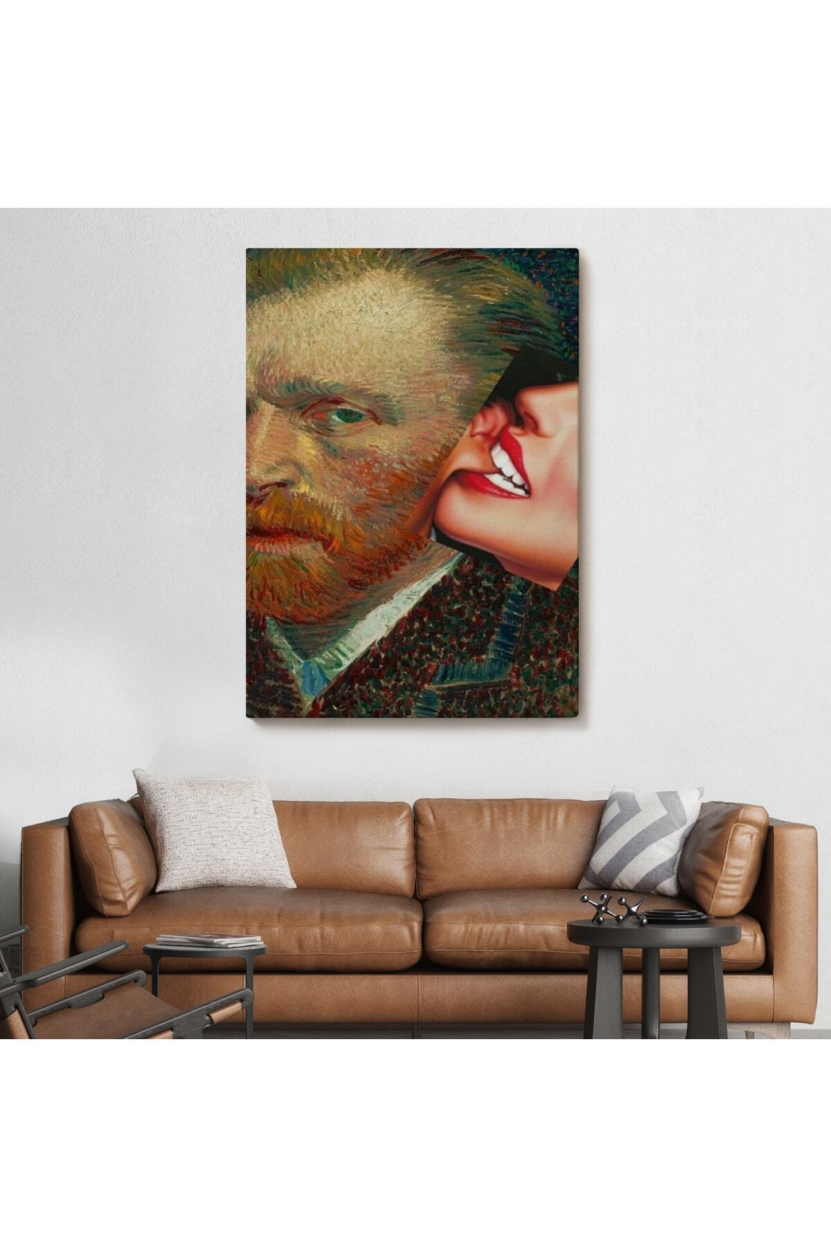 Vincent Van Gogh Kulağını Isıran Kadın Pop Art Kanvas Tablo görsel 2