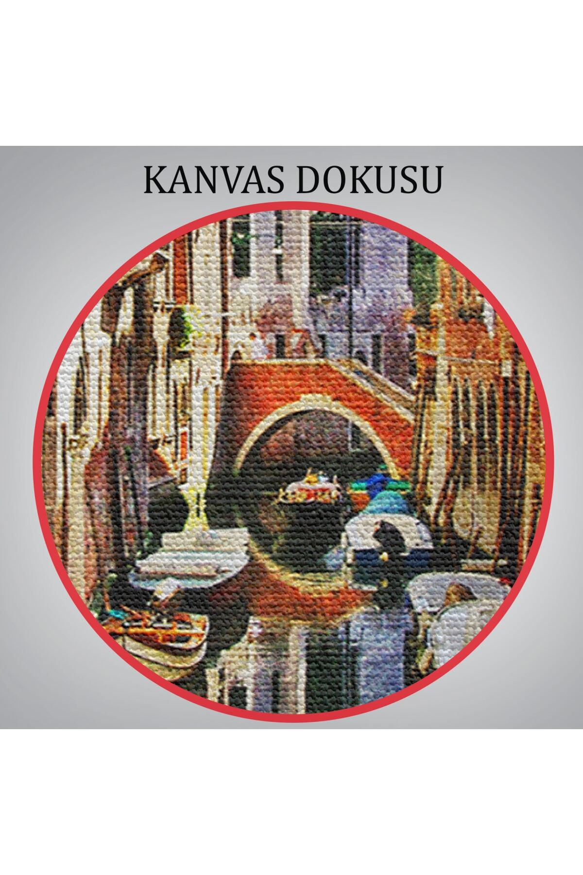Venedik Balkonu Ve Sandallar Dekoratif Kanvas Duvar Tablosu görsel 5