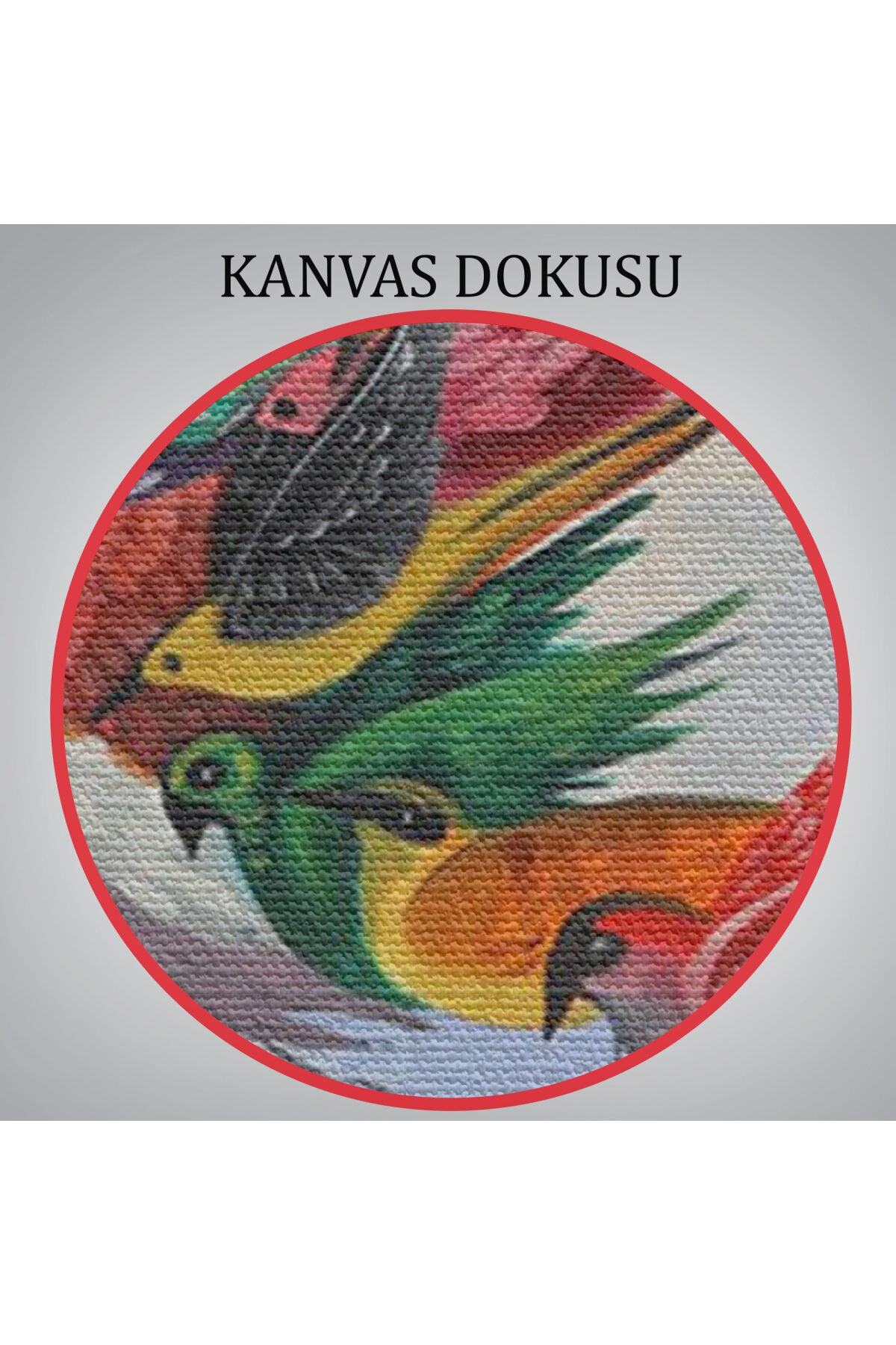 Renkli Simurg Kuşu Anka Kuşu Kanvas Tablo görsel 5