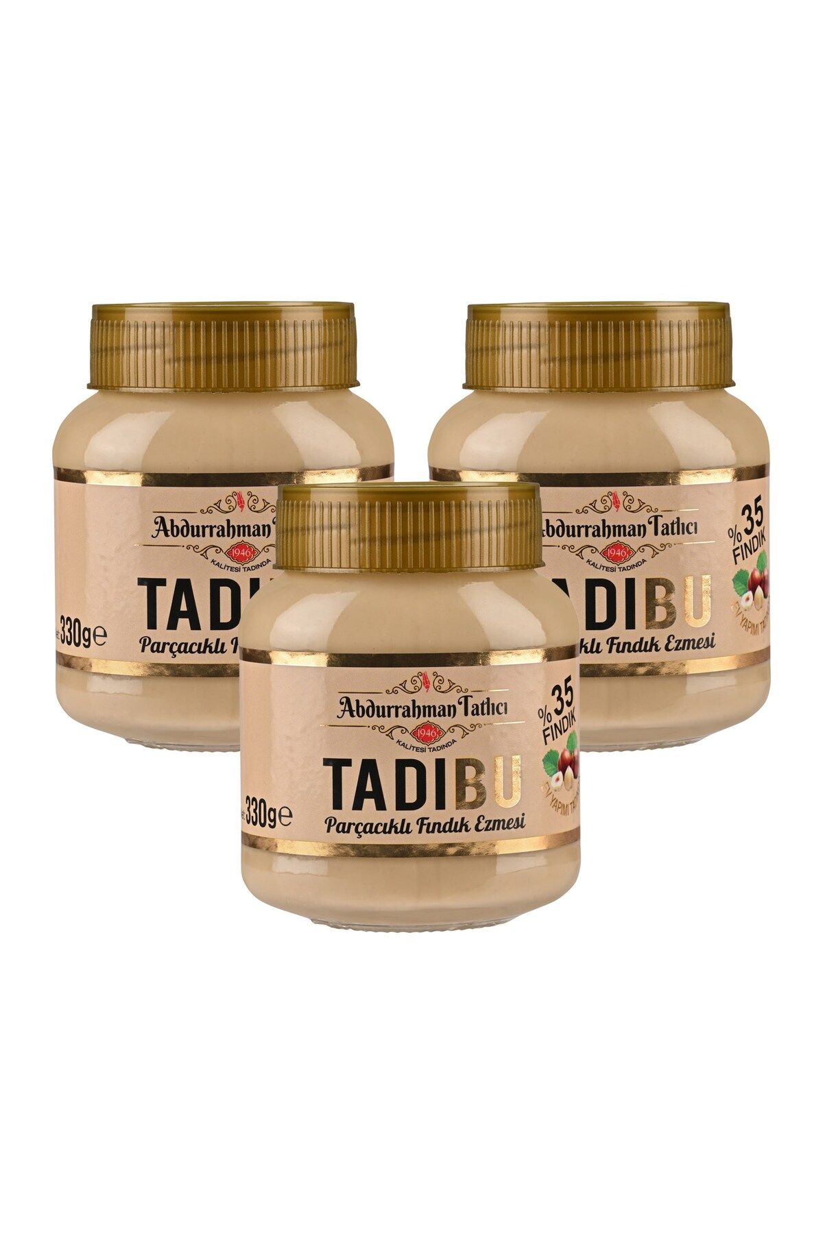 Abdurrahman Tatlıcı Tadıbu Parçacıklı Fındık Ezmesi 330 gr x 3 Adet