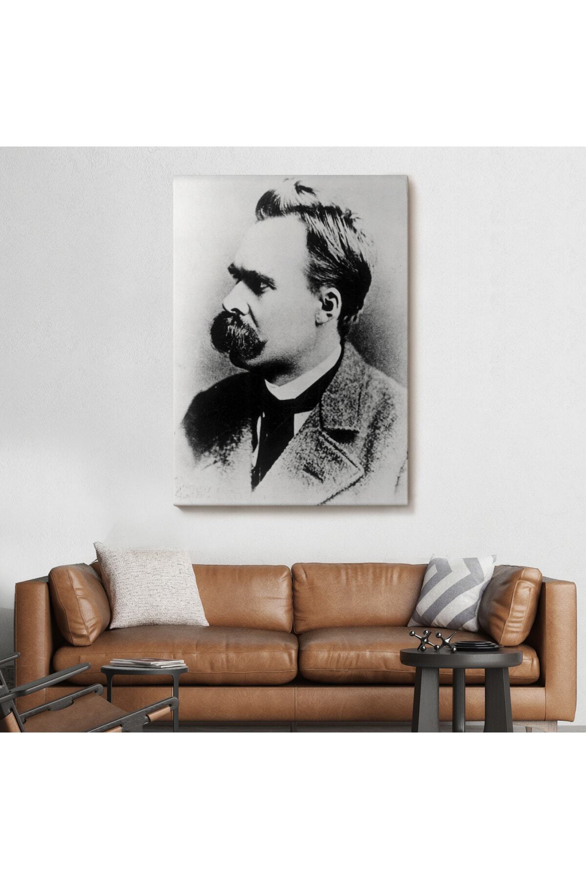 Friedrich Nietzsche Siyah Beyaz Dekoratif Kanvas Tablo görsel 2