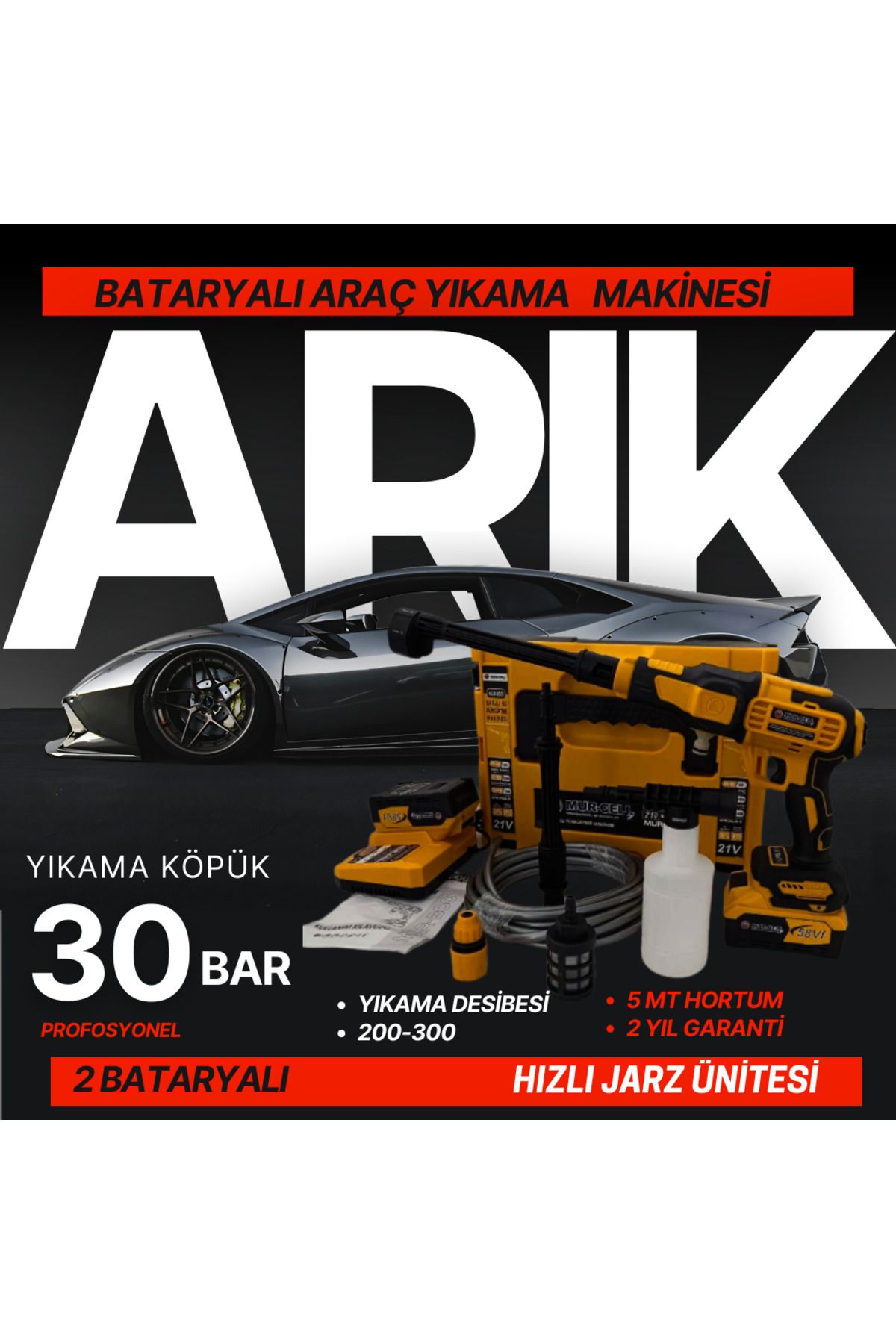 ARIKTOOLS ARIK TOOLS ŞARJLI ARAÇ YIKAMA ŞARJLI SU PÜSKÜRTME MAKİNESİ