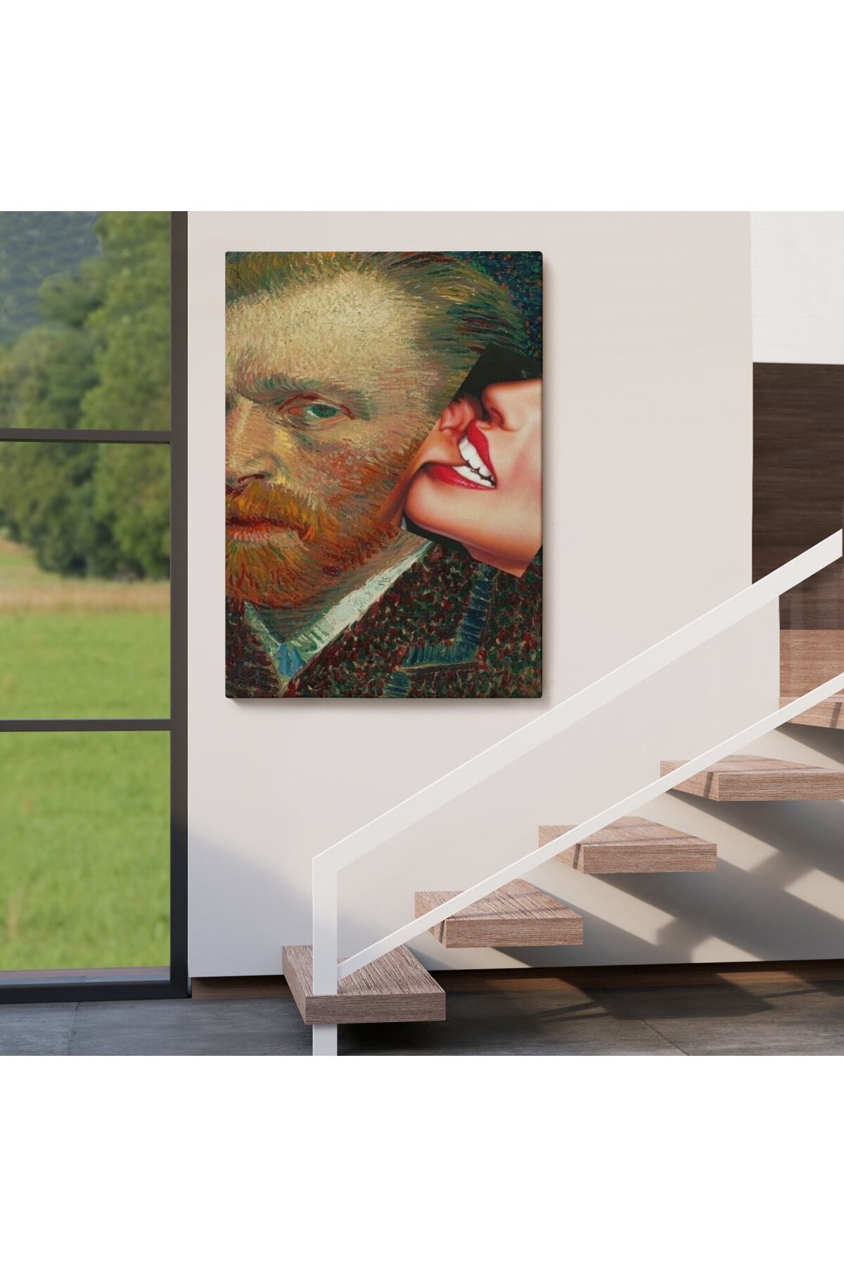 Vincent Van Gogh Kulağını Isıran Kadın Pop Art Kanvas Tablo görsel 4