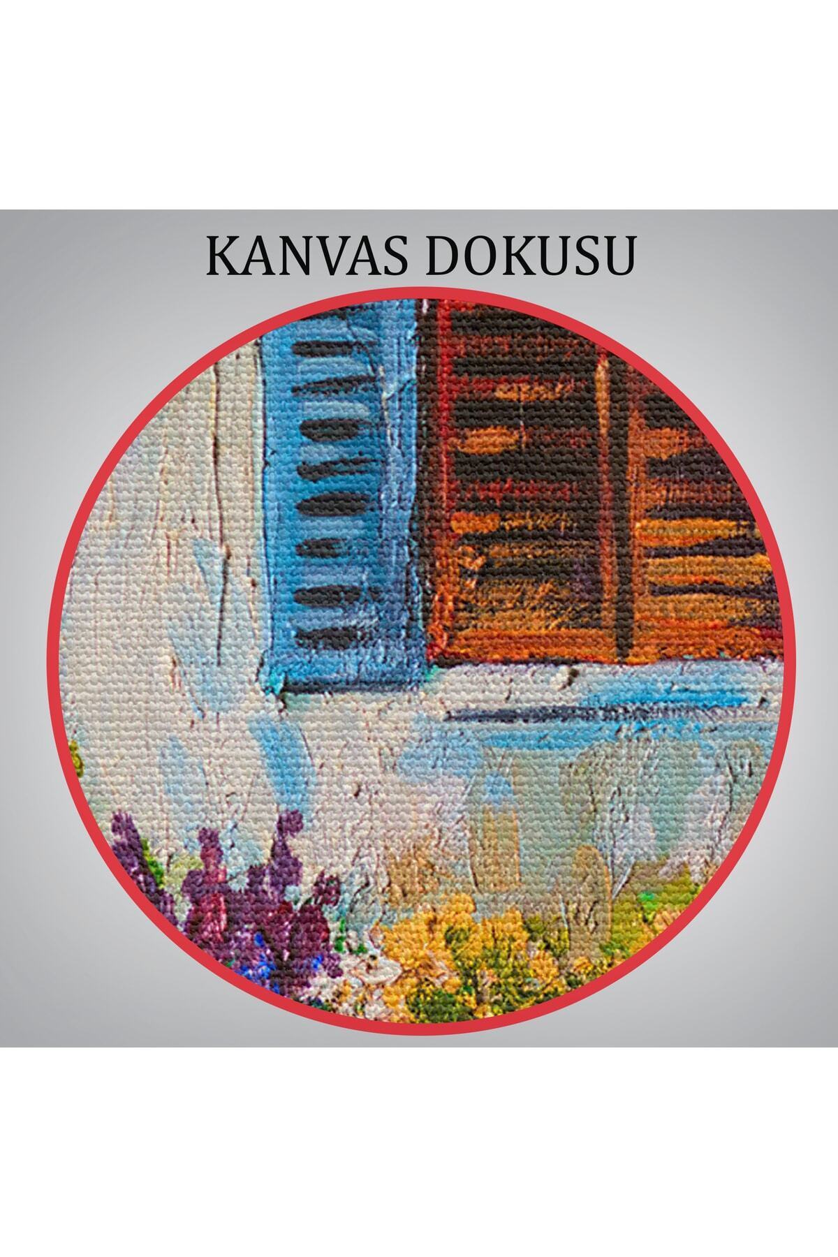 Deniz Manzaralı Güzel Ev Dekoratif Kanvas Duvar Tablosu görsel 7