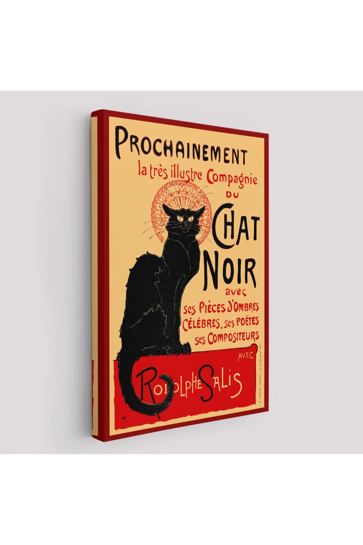 Siyah Kedi Kanvas Tablosu - Le Chat Noir Theophile Steinlen