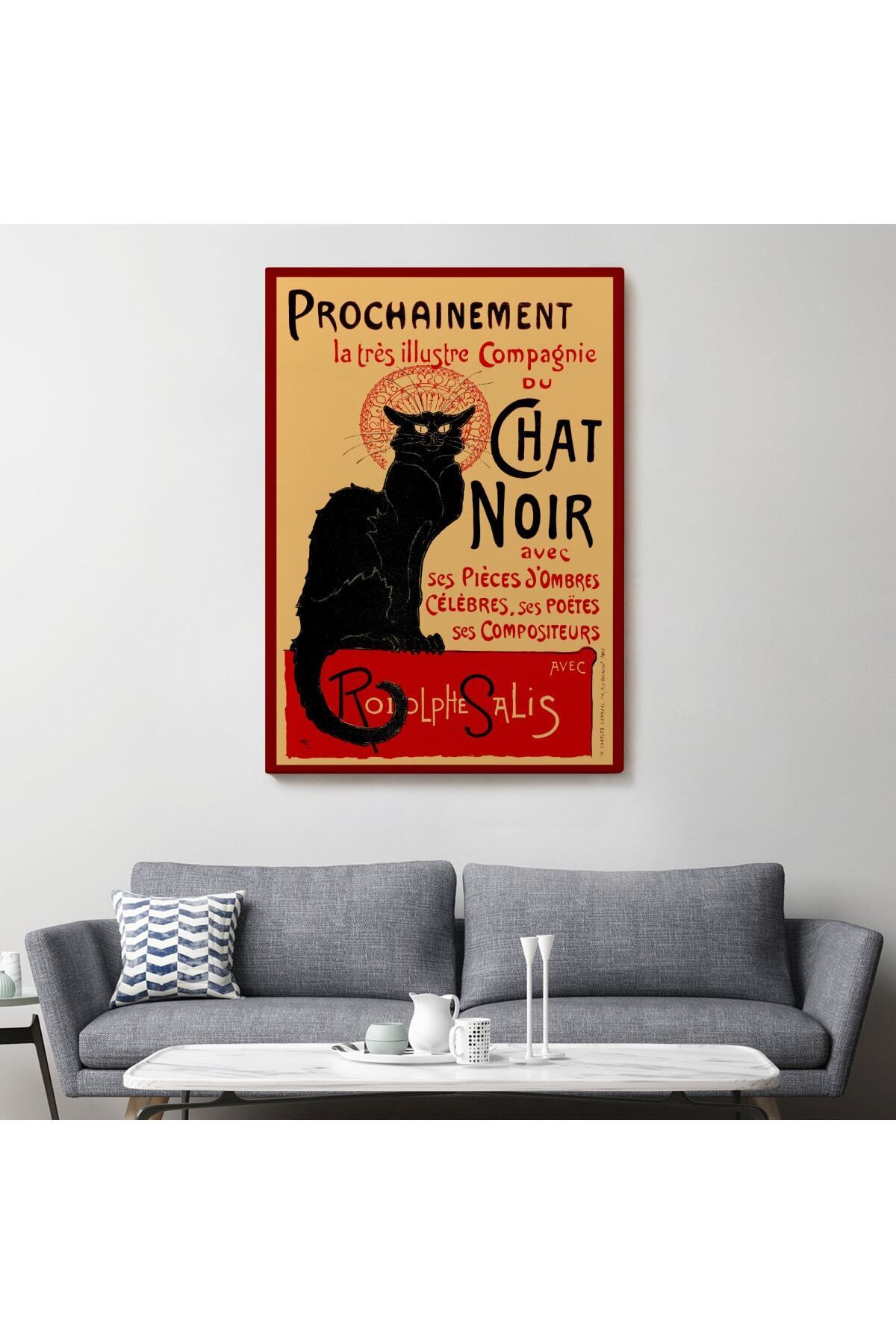 Siyah Kedi Kanvas Tablosu - Le Chat Noir Theophile Steinlen görsel 2