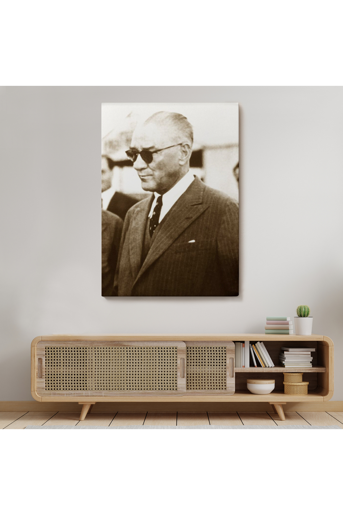 Atatürk Portre Tablosu Mustafa Kemal Atatürk Dikdörtgen Dekoratif Kanvas Tablo-7 görsel 7