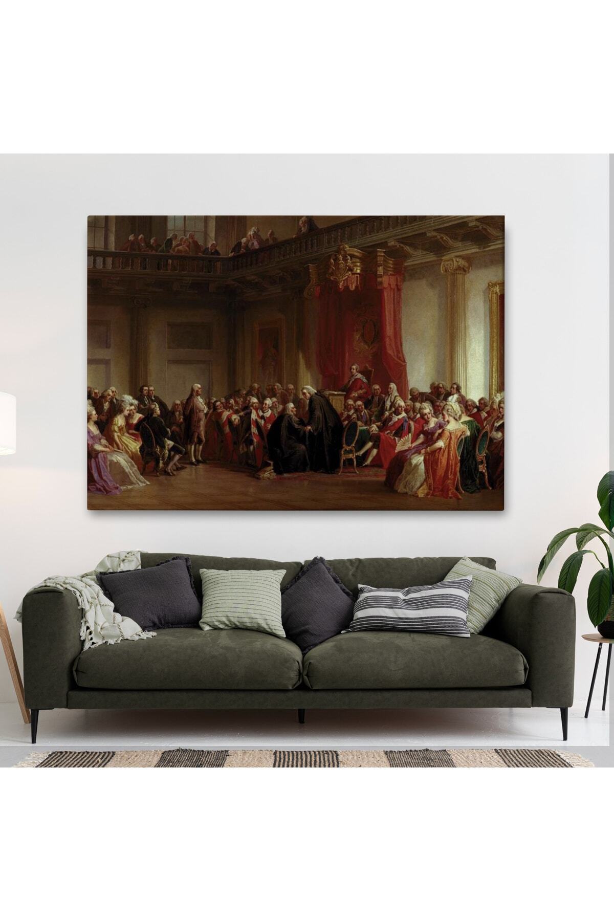 Benjamin Franklin Danışma Meclisi Huzuruna Çıkıyor Kanvas Tablosu görsel 2