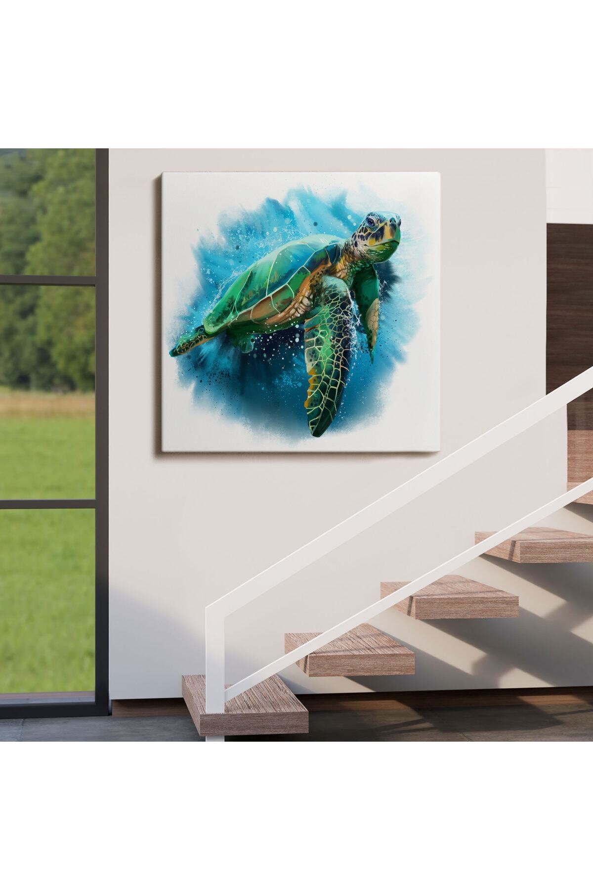Caretta Caretta Dekoratif Kanvas Tablo görsel 4