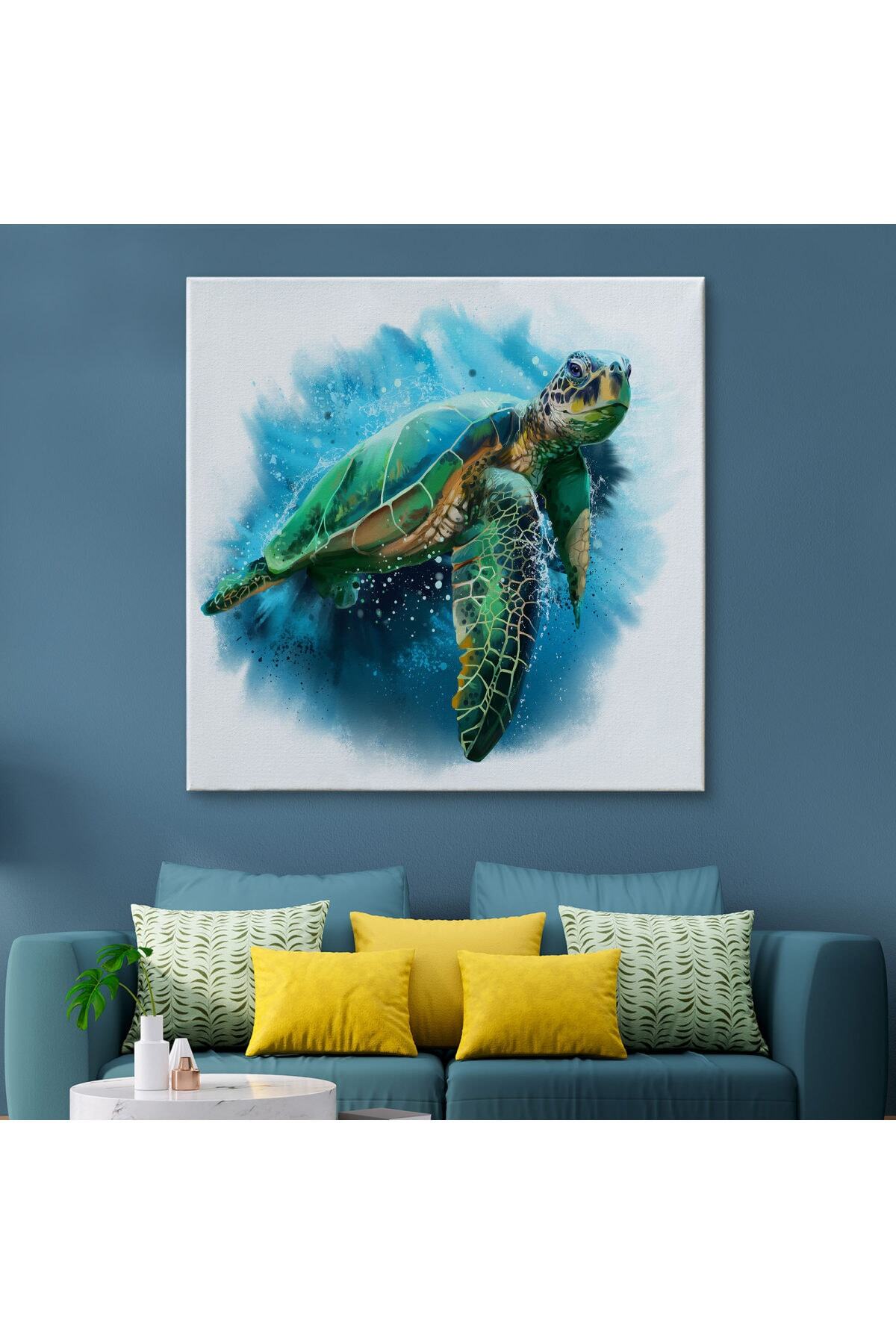 Caretta Caretta Dekoratif Kanvas Tablo görsel 2