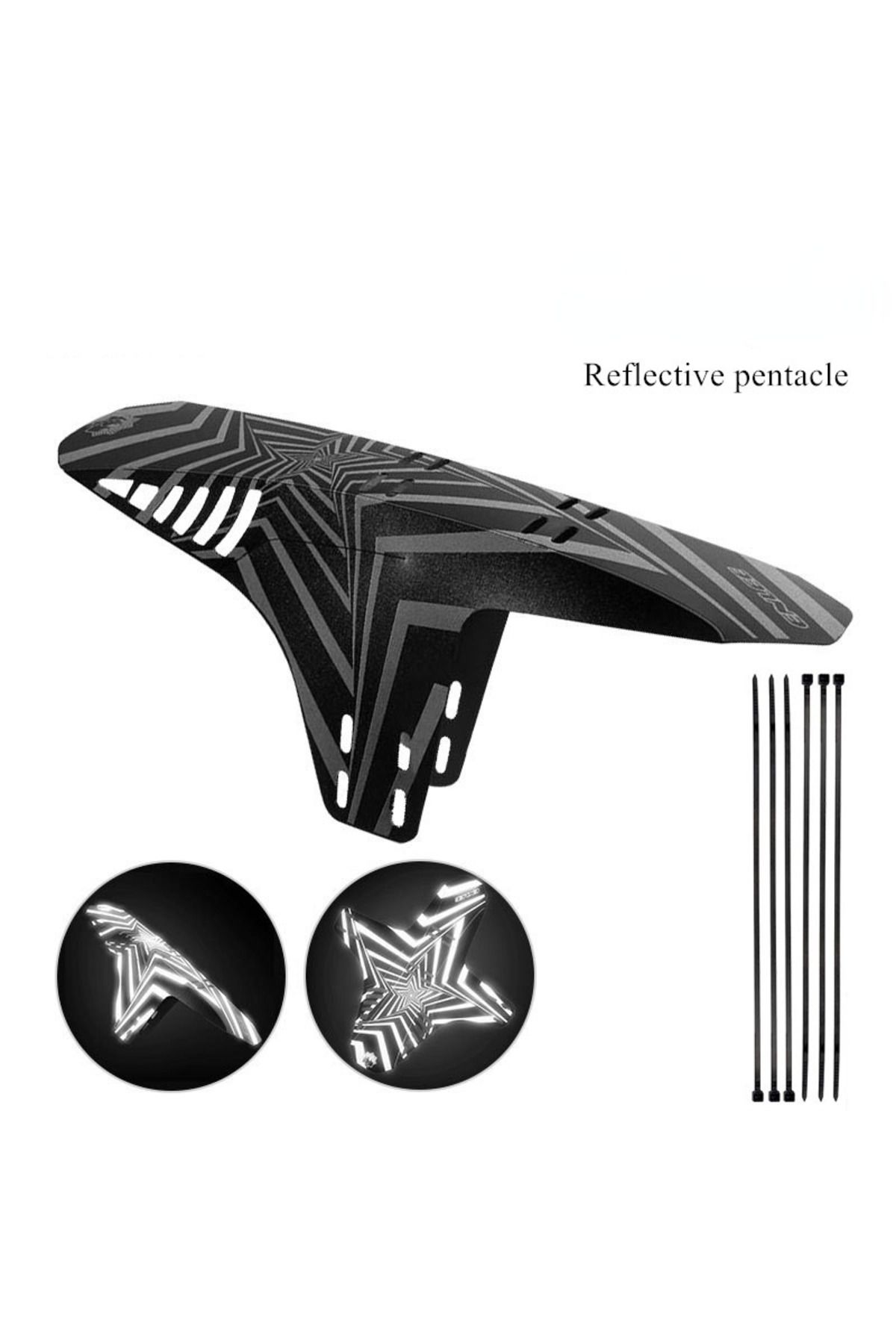 Choice-1pc Reflective Mudguard MTB Bicycle Fender Suitable for Front Fork Rear Wheel Fender Reflective M... 1