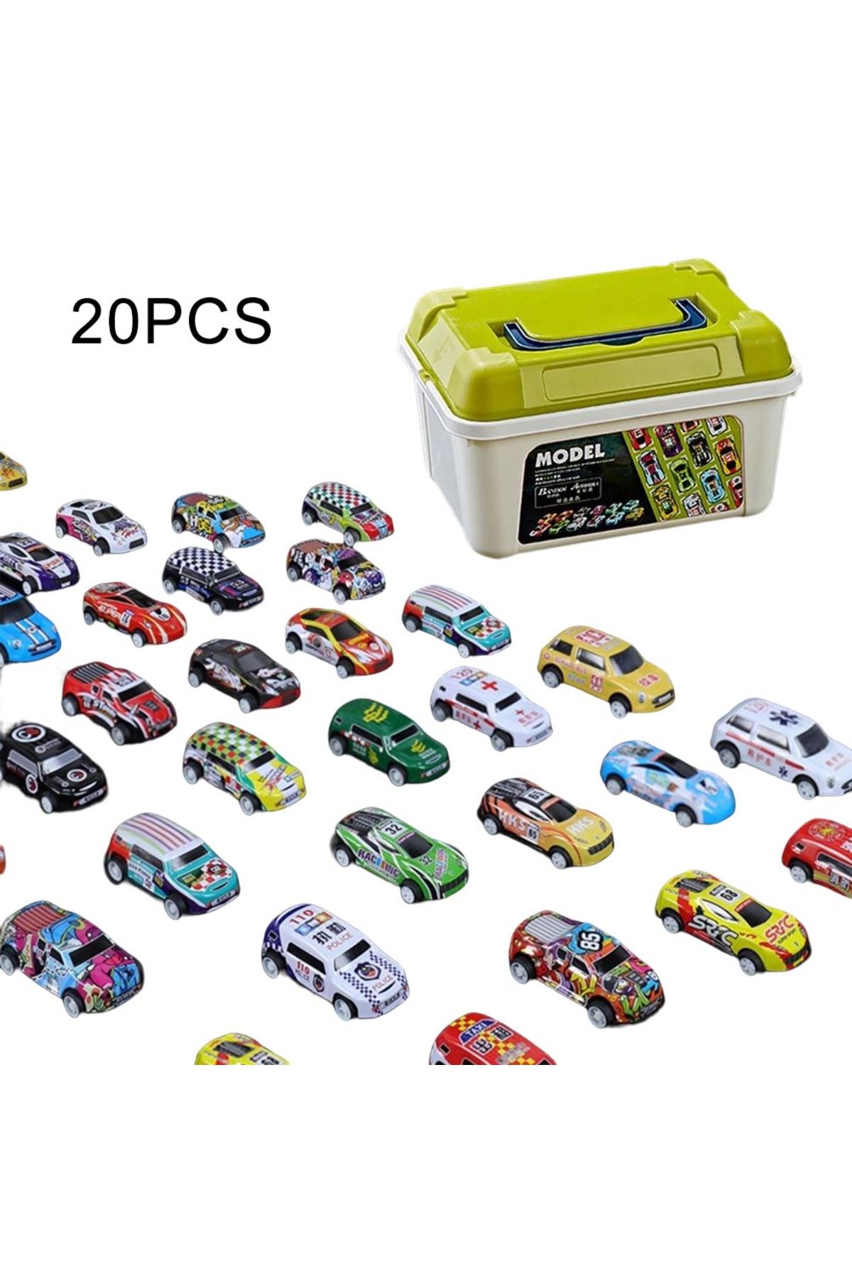 CONUSEA-20pcs 20-50pcs/set Mini Car Set Inertia Pull Back Cars For Boys Plastic Vehicle Model Collection Toy 1