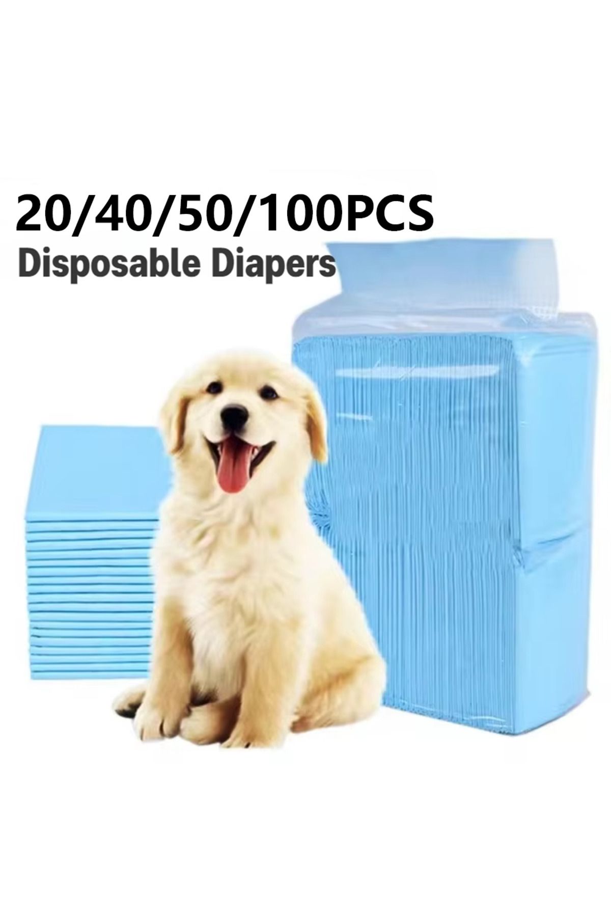 Choice-20/40/50/100pcs Dog Disposable Urine Pads, Dog Diapers High Absorbent Pet Cage Pads Puppy Potty T... 2