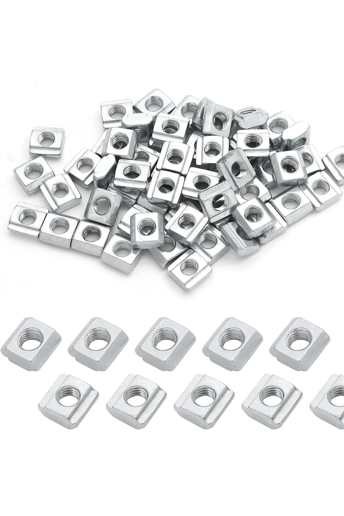 Choice-50pcs/lot M3 M4 M5 M6 M8 T Block Square nuts T-Track Sliding Hammer Nut for Fastener Aluminum Pro... 4