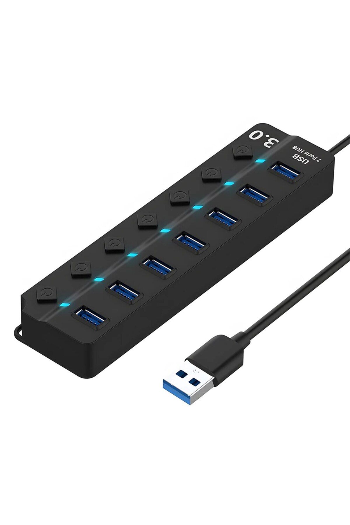 DBIT-موزع USB 7 في 1 موزع USB 3.0/2.0 موزع USB 7 في 1 محول USB متعدد المحاور قاعدة تبديل مستقلة 1
