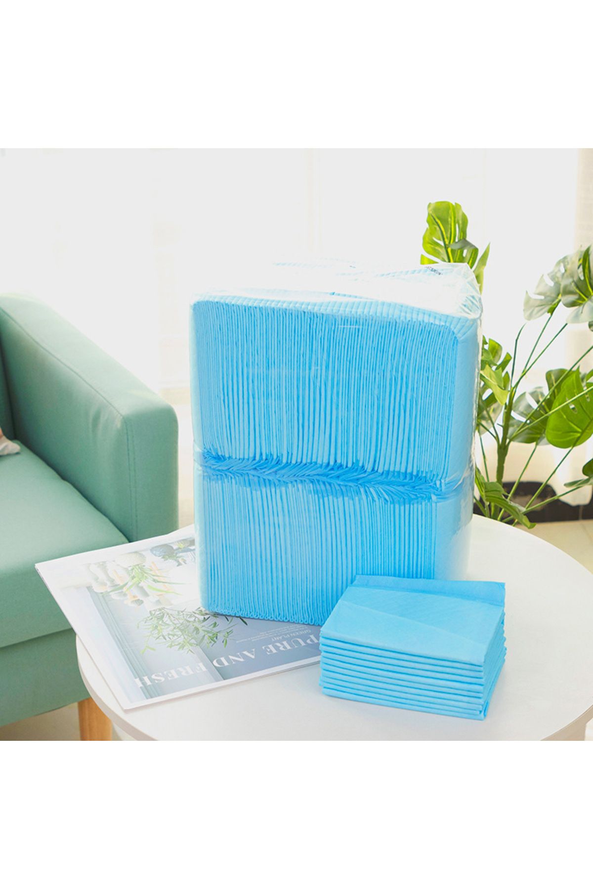 Choice-20/40/50/100pcs Dog Disposable Urine Pads, Dog Diapers High Absorbent Pet Cage Pads Puppy Potty T... 4