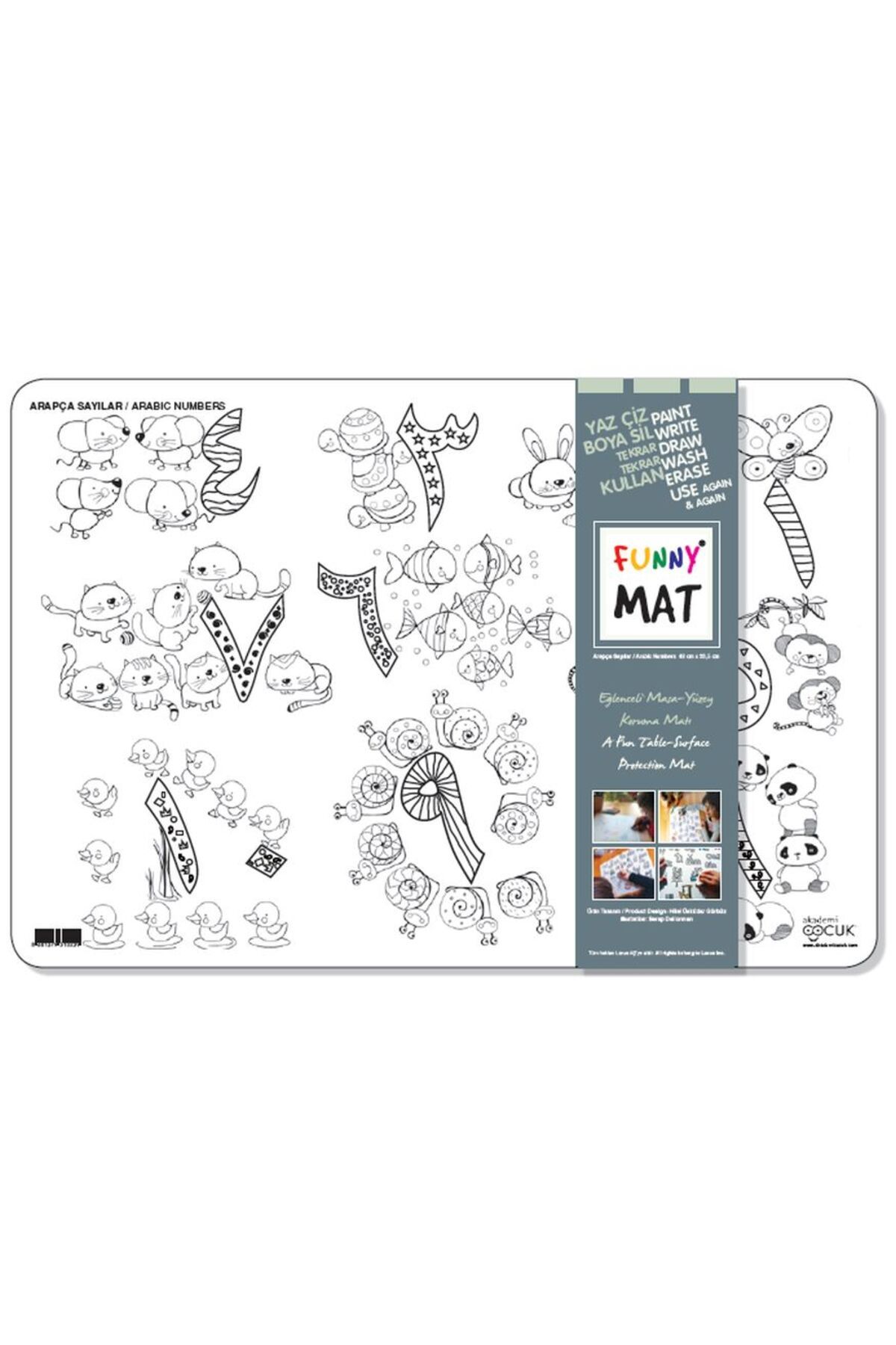 Akademi Çocuk Funny Mat - Sayılar - Arapça 33,5x48cm