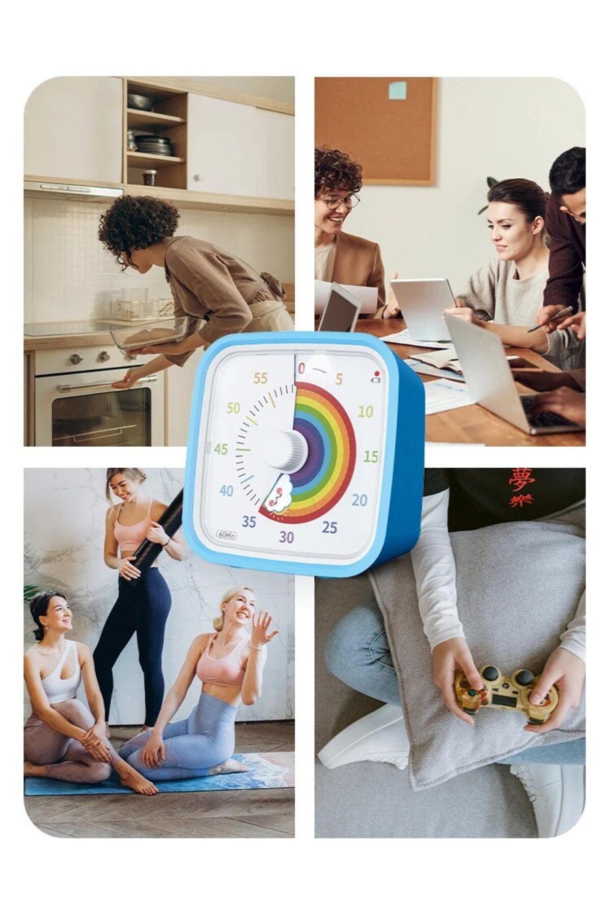 Choice-Yunbaoit Rainbow Disk Visual Timer with Protective Case, 60 Minute Countdown Timer for Kids and A... 8