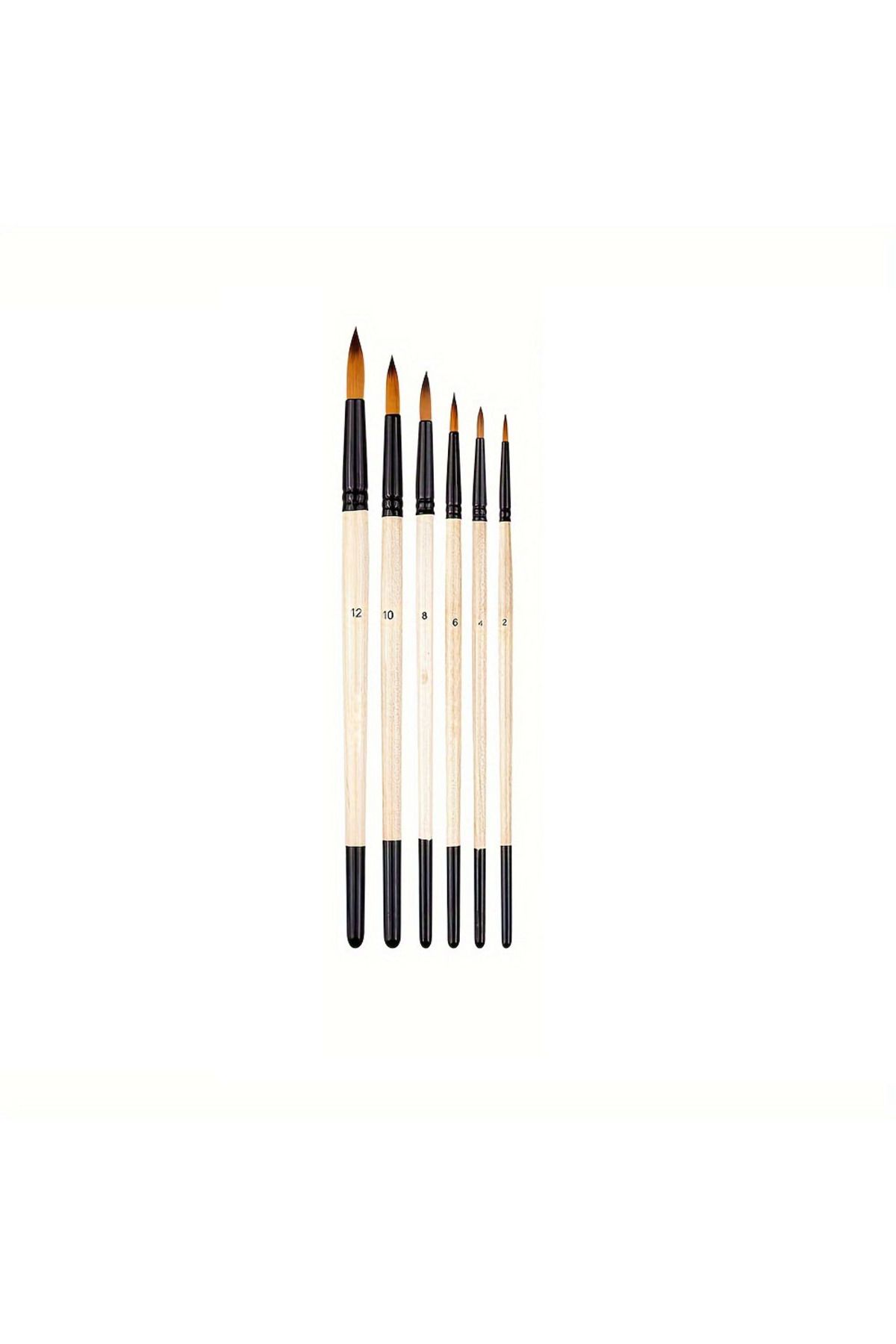 Choice-Round Tip 6pcs Paint Brushes Set Soft Nylon Filbert Angular Flat Round Pointed Tip Acrylic Paint Bru 1