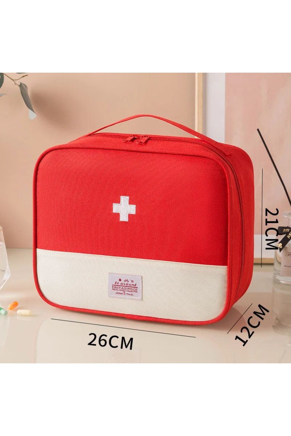 Choice-Red Large Capacity Medicine Bag Travel Portable Medical Bag Home Medicine Storage Bag Set Portable O 1