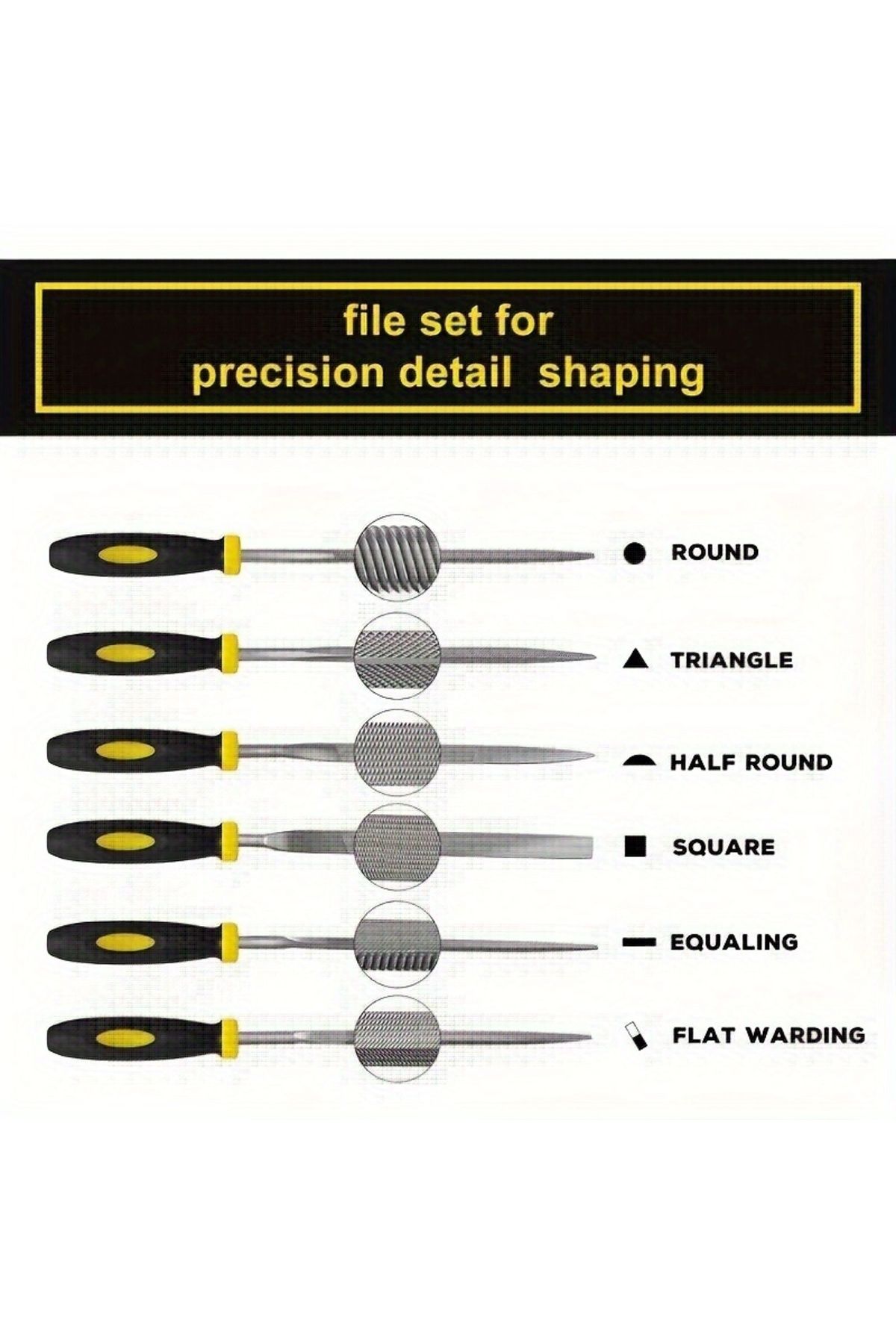 Choice-3x140mm 6 Piece Set 6pcs Mini Needle File Set, Wood Rasp File Set With Rubber Handle, Hardened Alloy 7