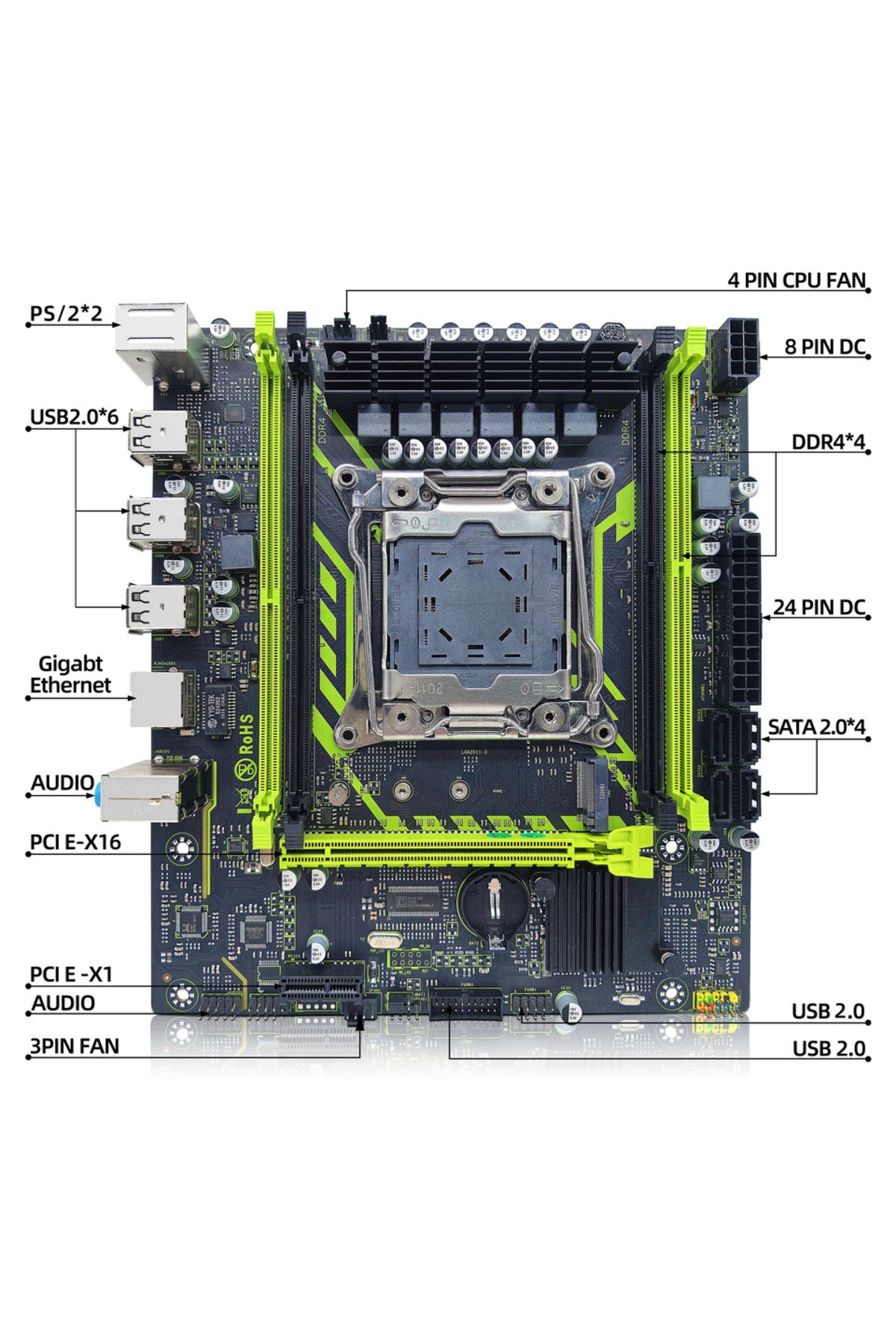 ZSUS-Motherboard Cpu X99-8d4 Motherboard Set Kit With Intel Lga2011-3 Xeon E5 2650 V4 Cpu Ddr4 16gb 2