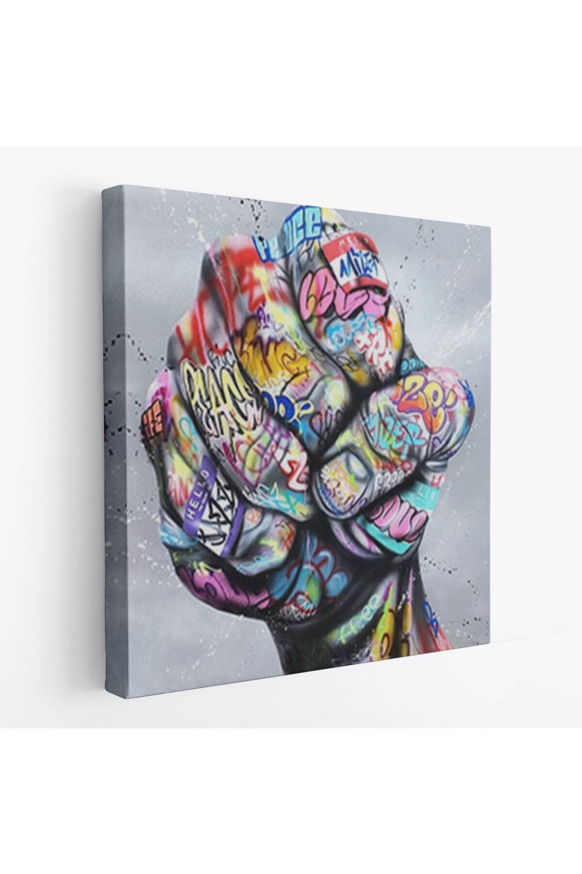 Sokak Graffiti Duvar Sanatı Kanvas Tablo, Banksy Renkli Graffiti Pop Art