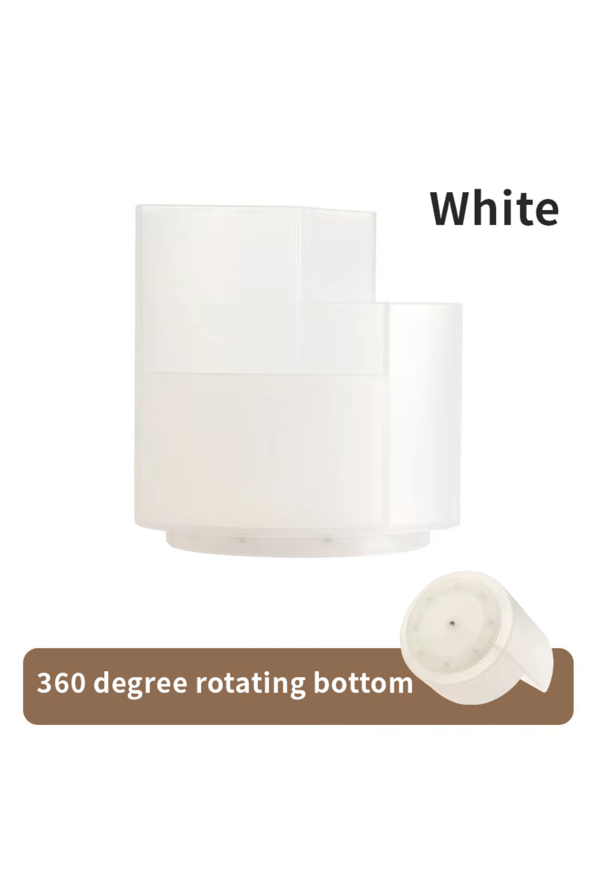 Choice-White 1pc Organize Your Desk With This 360°rotating Pencil Case -perfect For Office Home School & St 1