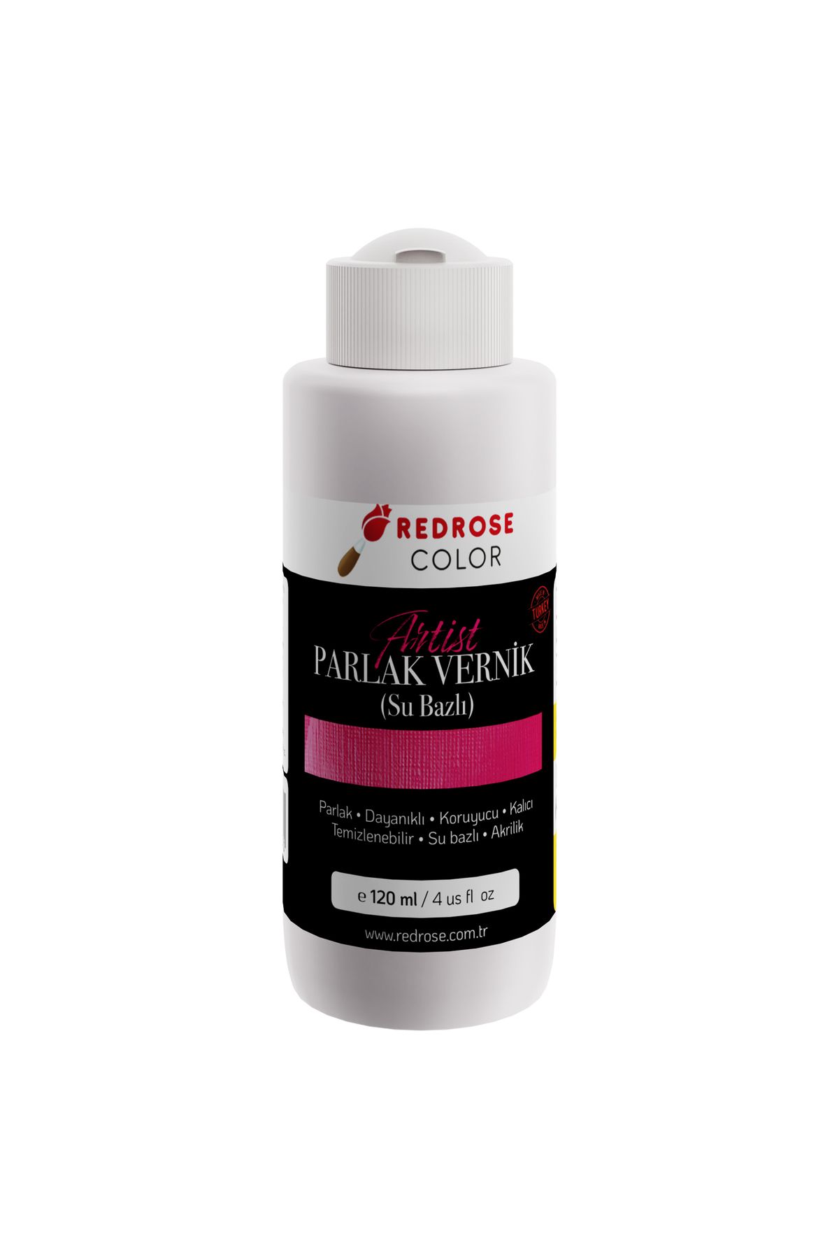 REDROSE COLOR Akrilik Su Bazlı Parlak Vernik 120ml Yüksek Kalite, Profesyonel