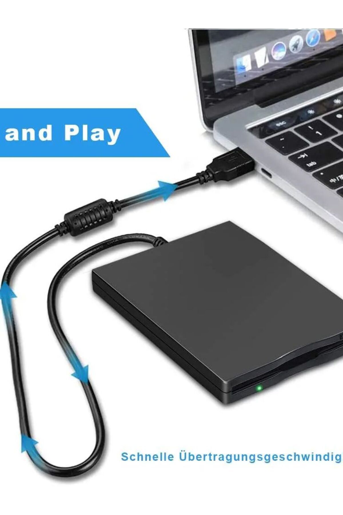 Ninth World-محرك أقراص مرنة USB خارجي محمول مقاس 3.5 بوصة بسعة 1.44 ميجابايت FDD لأجهزة Mac وWindows 10... 8