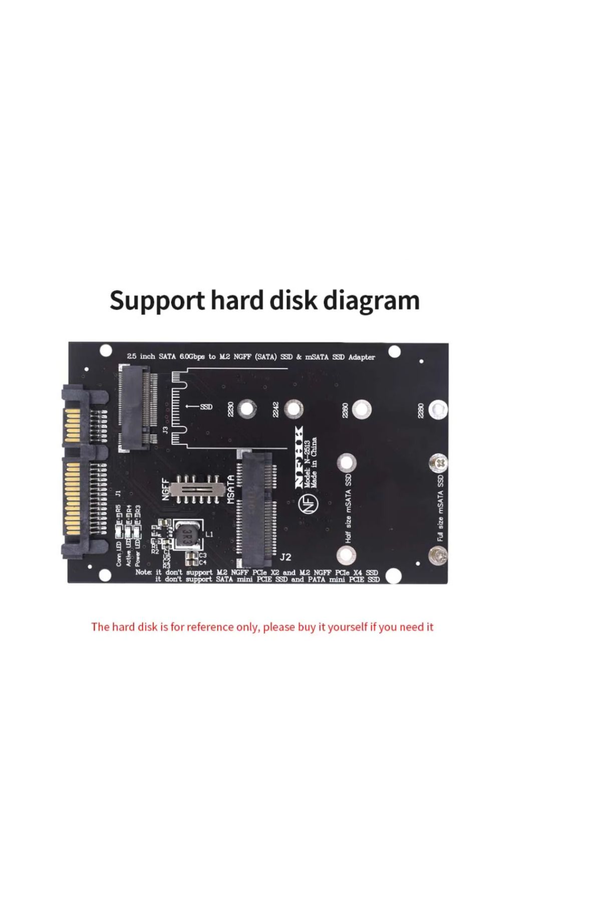 Choice-محول M2 Msata إلى Sata M.2 Ngff Msata Ssd إلى Sata 3.0 2.5 محول M2 Pci Ssd بطاقة Riser للكمبيوتر الشخصي L 1