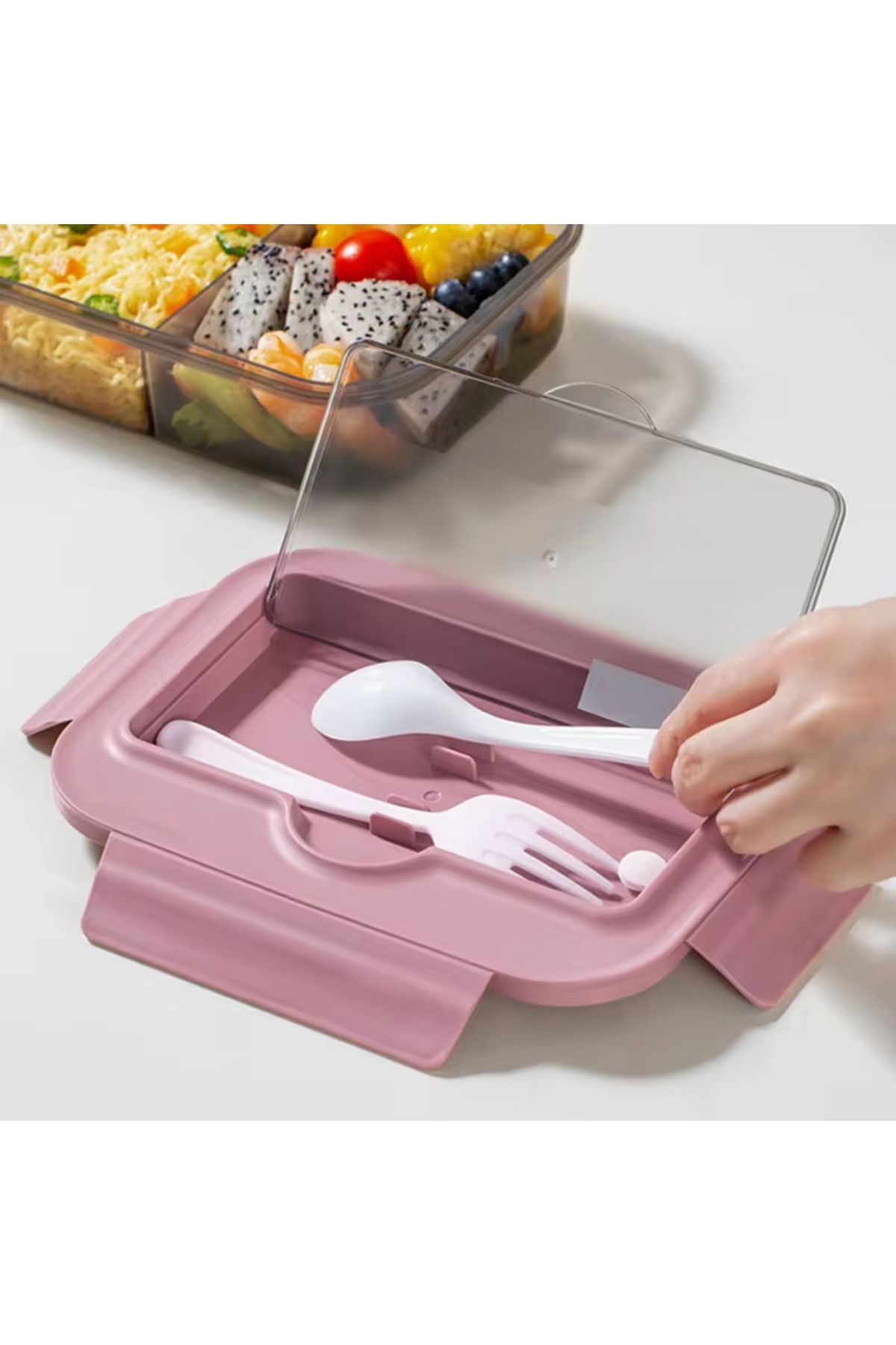 Choice-1pc Lunch Boxes, Tragbare Geteilte Lunchbox, Ins Nordic Style -Box, Getrennte Lunchbox 5